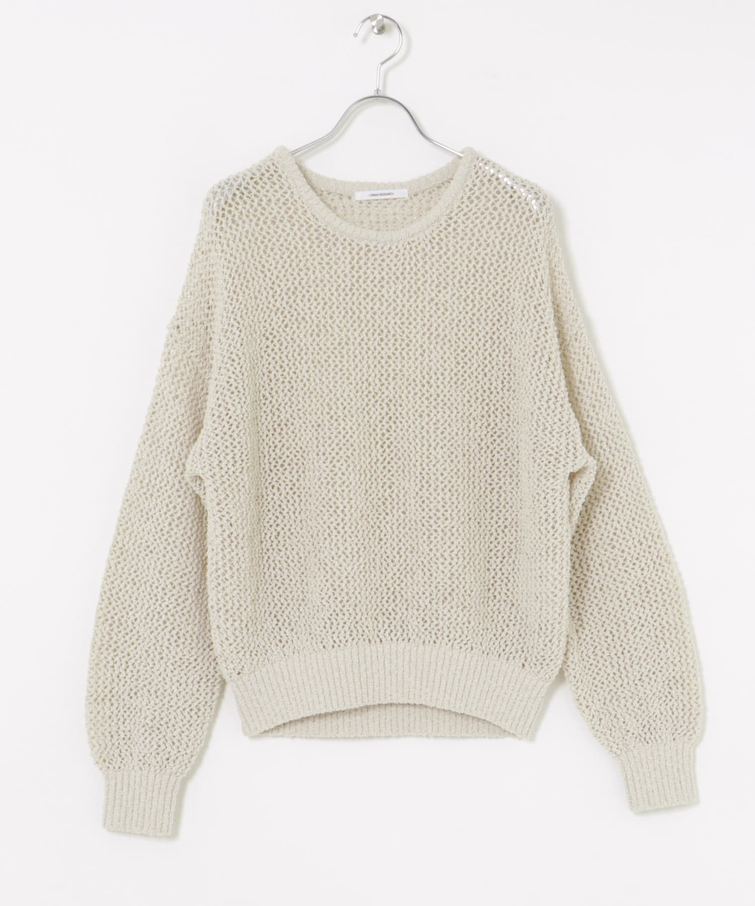 『WEB/一部店舗限定カラー』透かし柄ルーズニット IVORY FREE