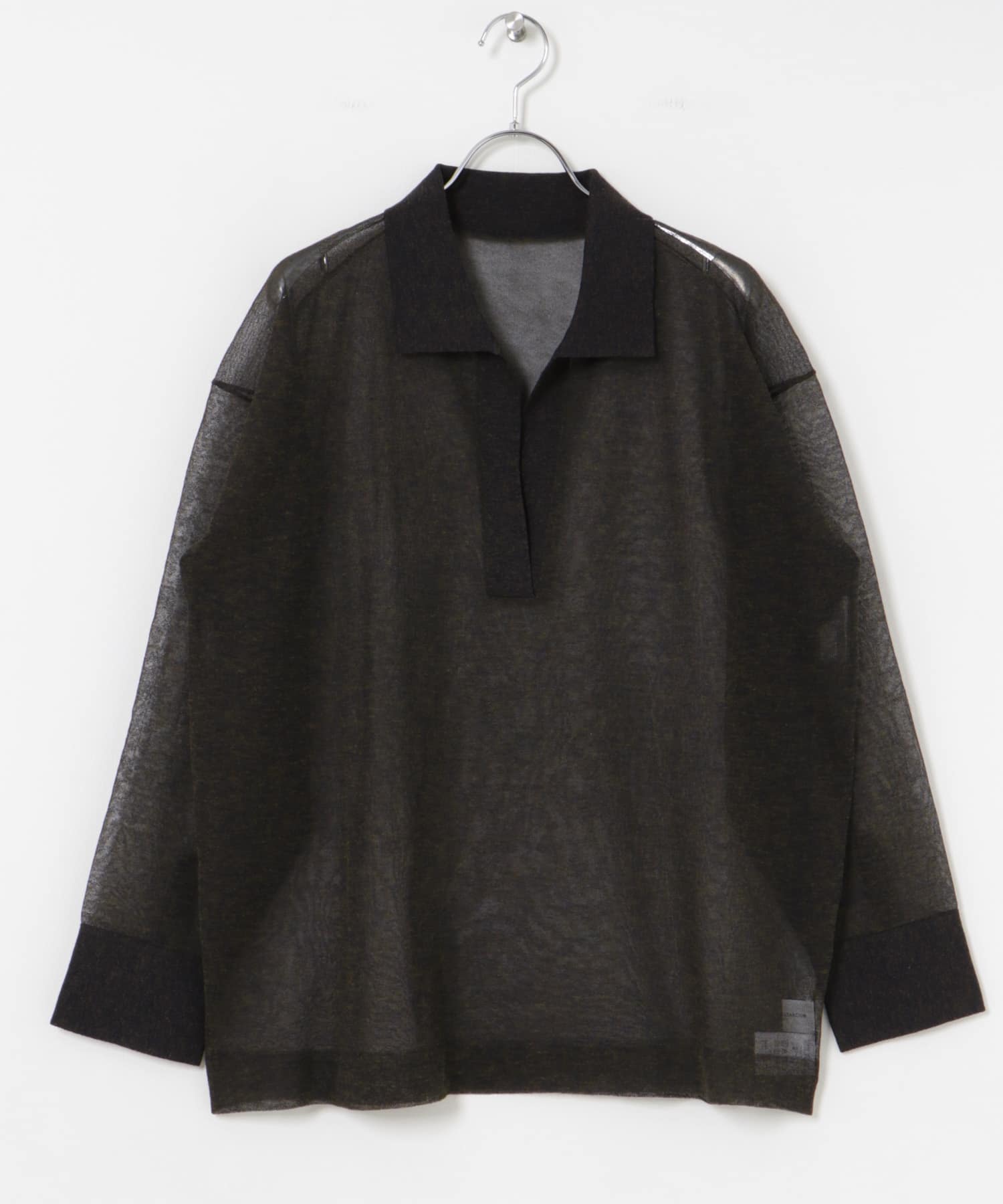 ラミー混スキッパーシアーニット BROWN MIX FREE