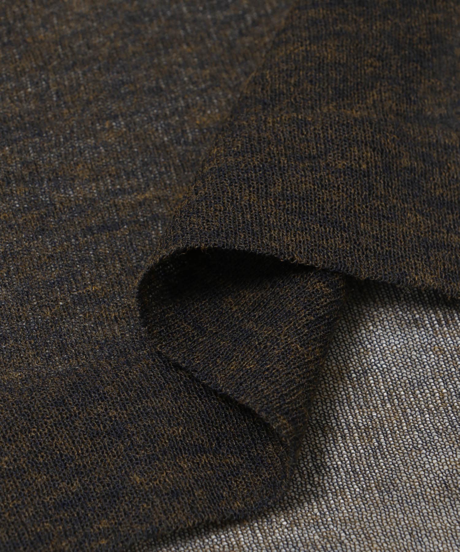 ラミー混スキッパーシアーニット BROWN MIX FREE