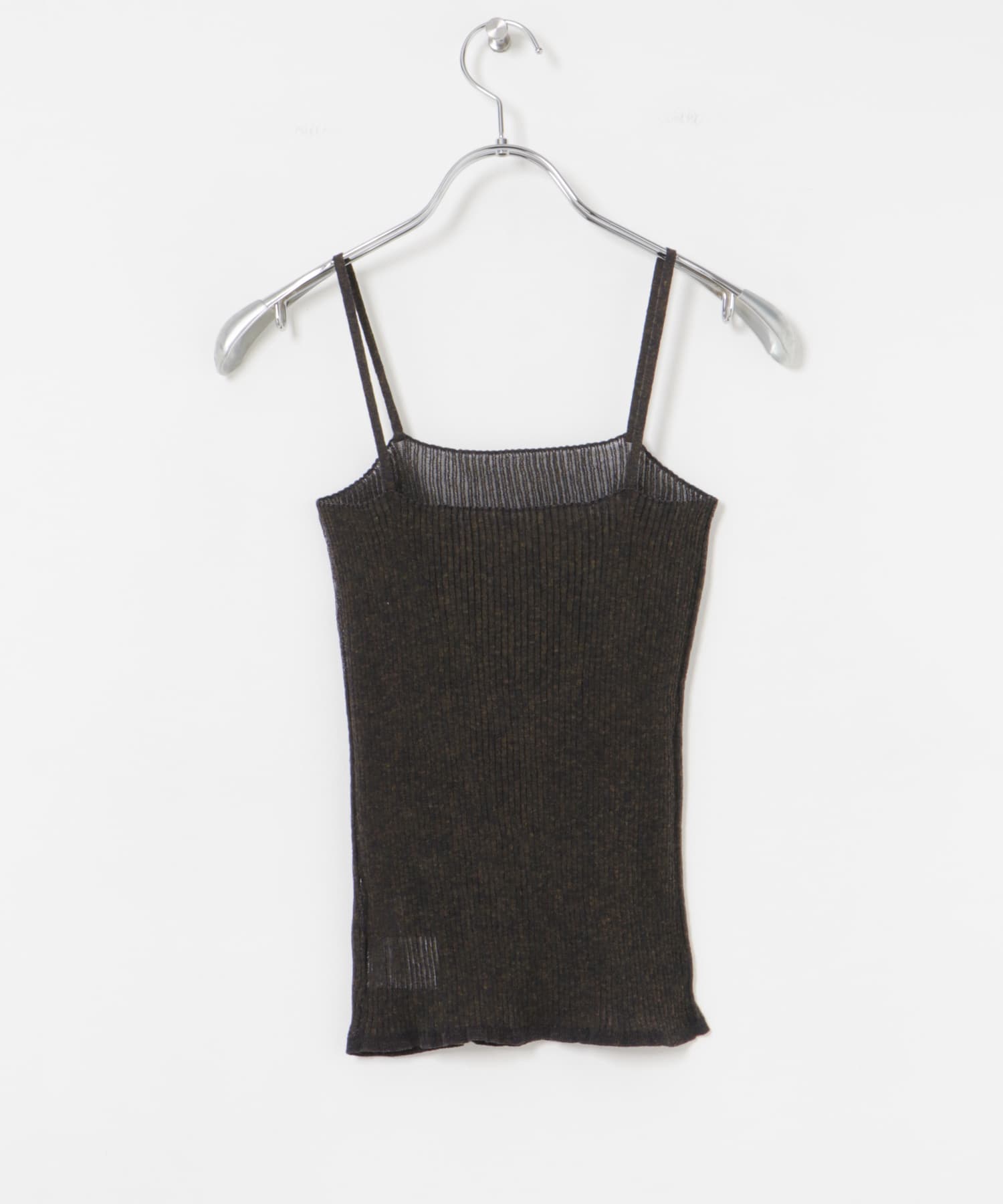ラミー混リブシアーキャミソール BROWN MIX FREE