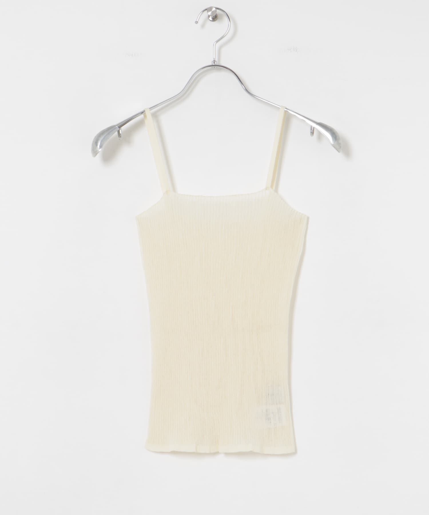 ラミー混リブシアーキャミソール ECRU FREE