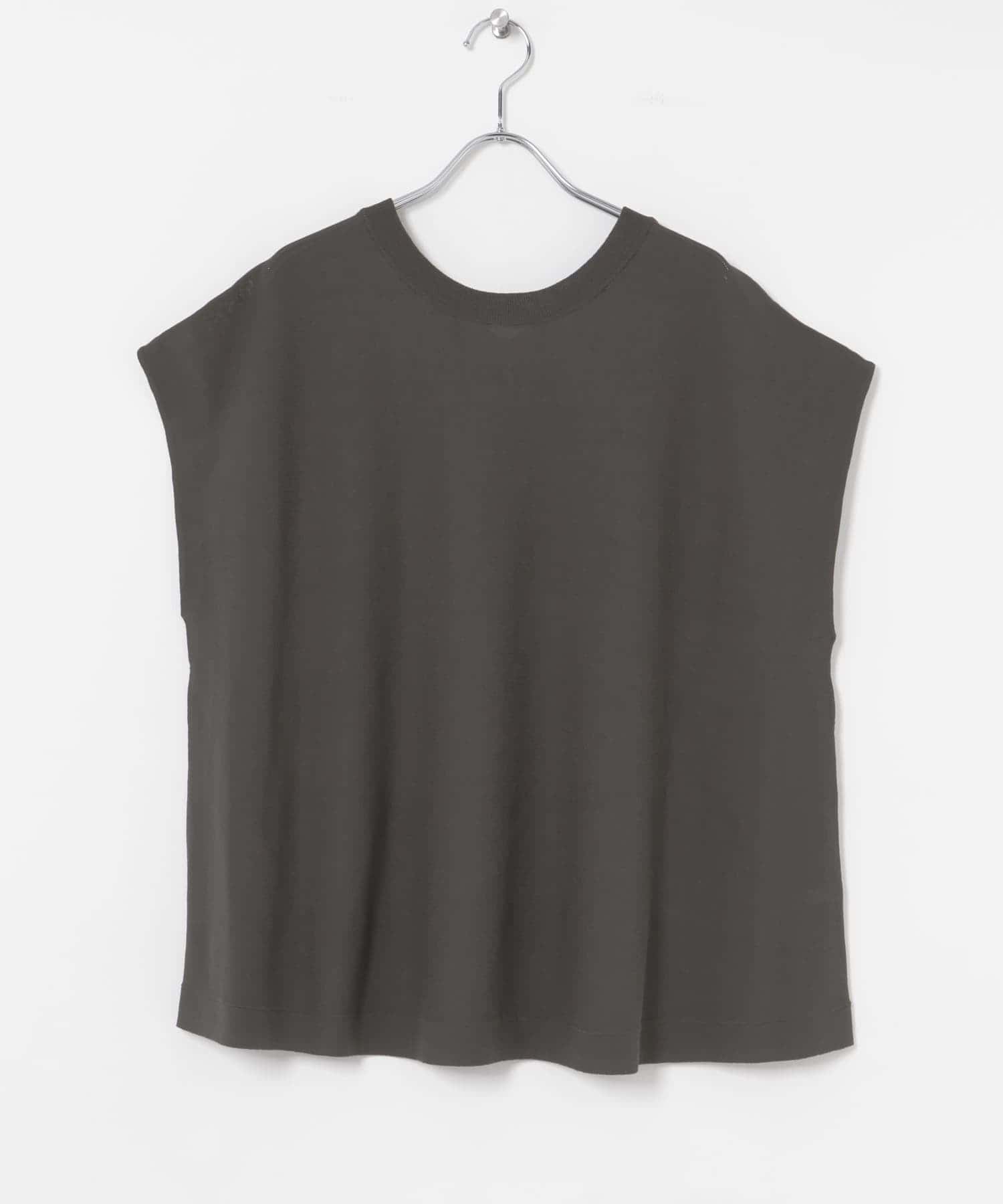 『UVカット』2WAYフレンチスリーブニット CHARCOAL FREE