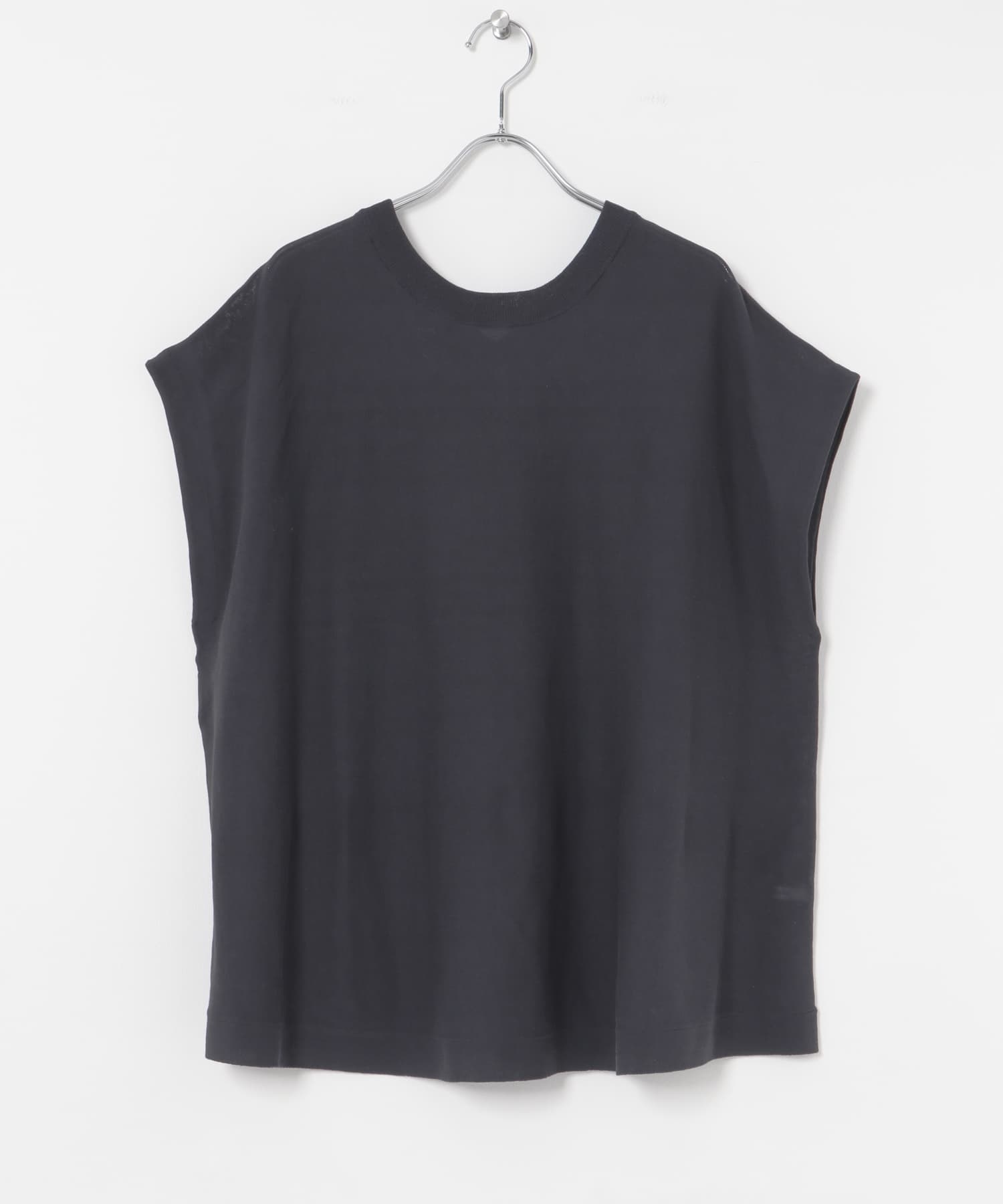 『UVカット』2WAYフレンチスリーブニット NAVY FREE