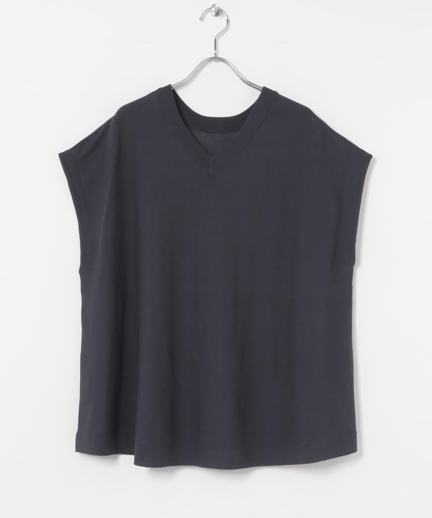 『UVカット』2WAYフレンチスリーブニット NAVY FREE