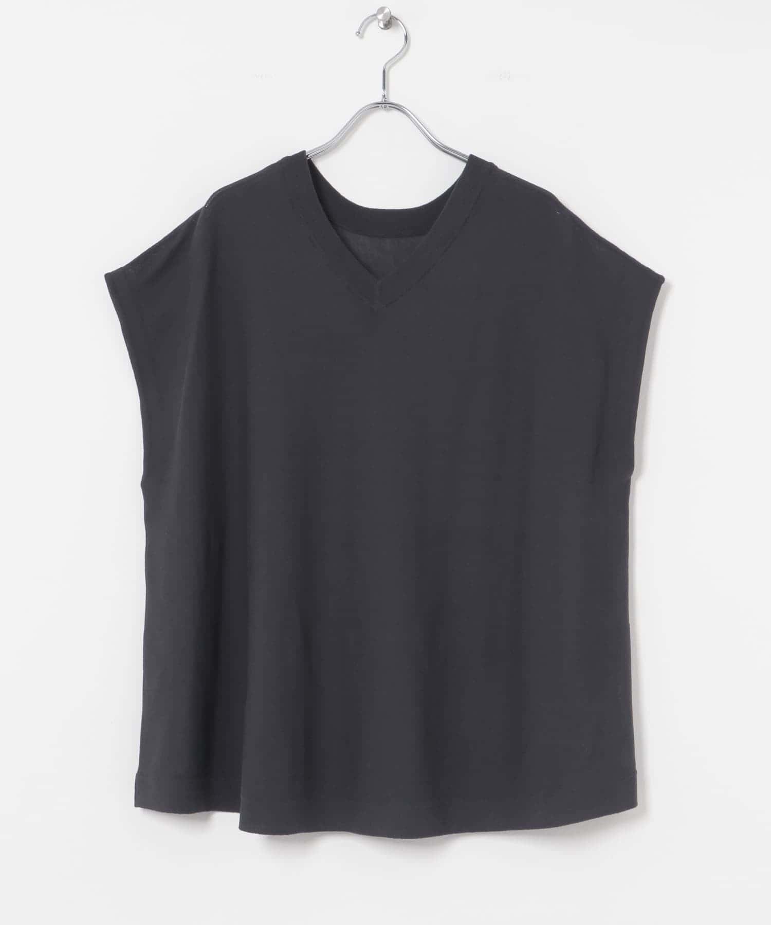 『UVカット』2WAYフレンチスリーブニット NAVY FREE