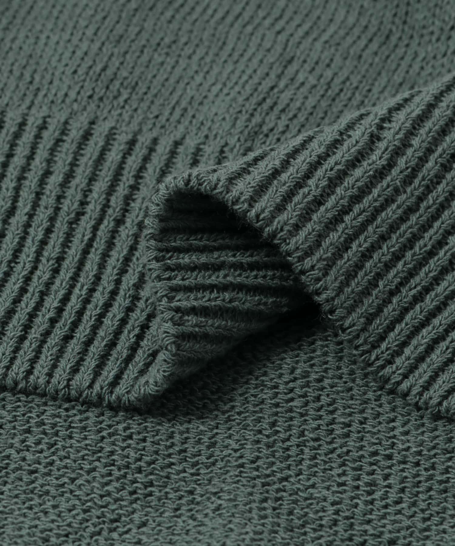 リネンコットンVネックニットベスト BLUE GRAY FREE