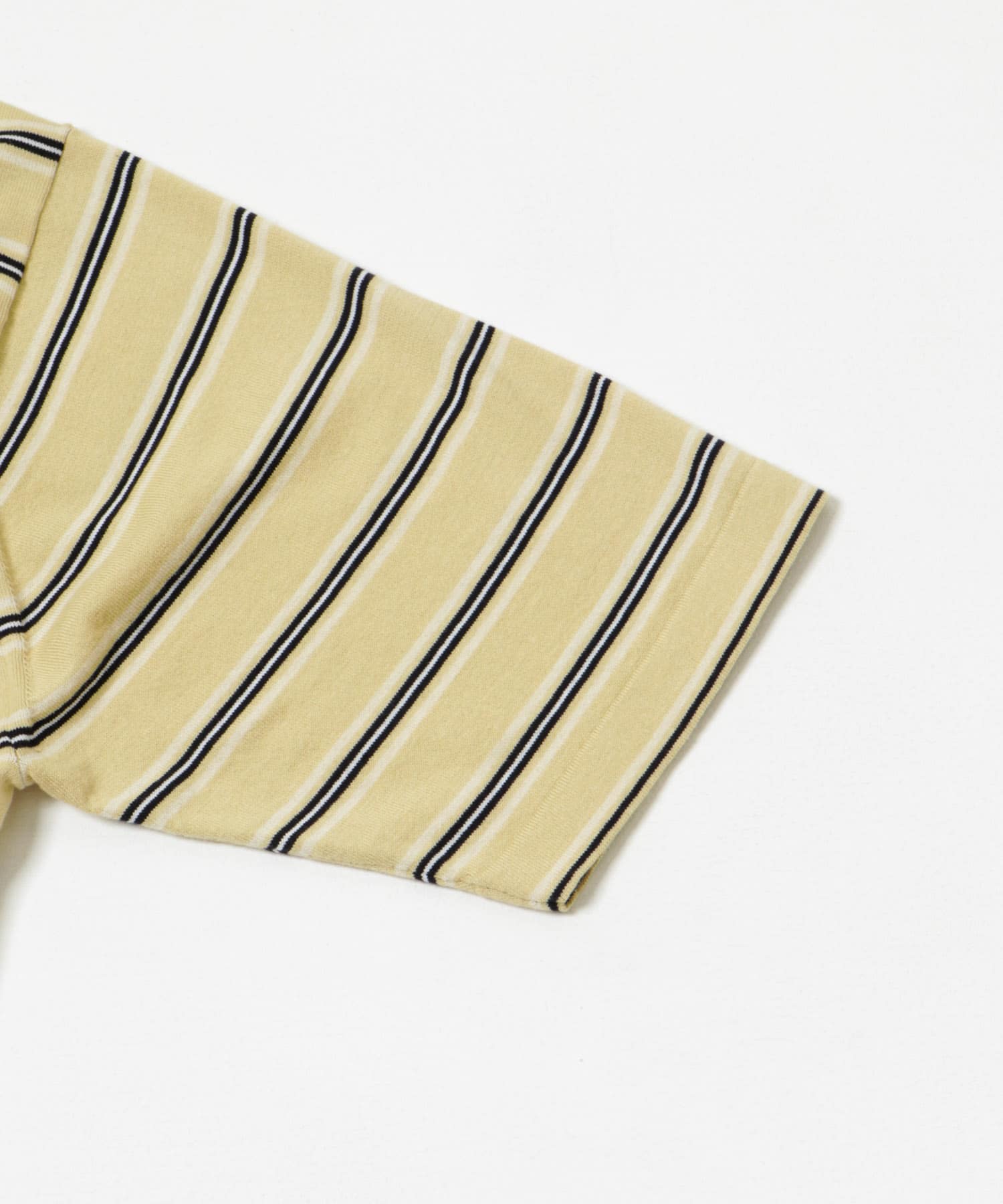 new basic　マルチボーダーニットTシャツ BEIGE FREE