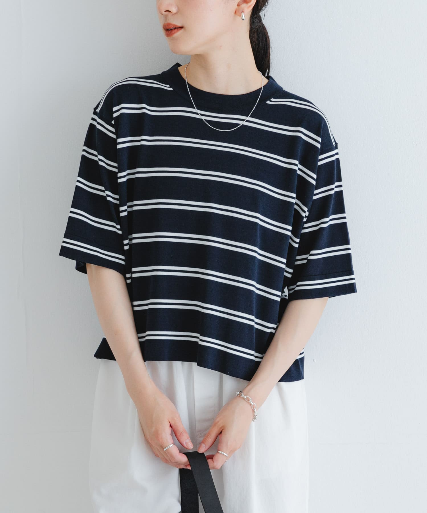 new basic　ハイゲージニットTシャツ