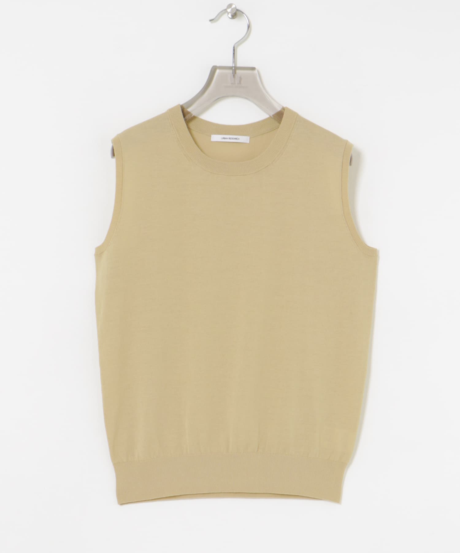 UVカット加工ノースリーブニット BEIGE FREE
