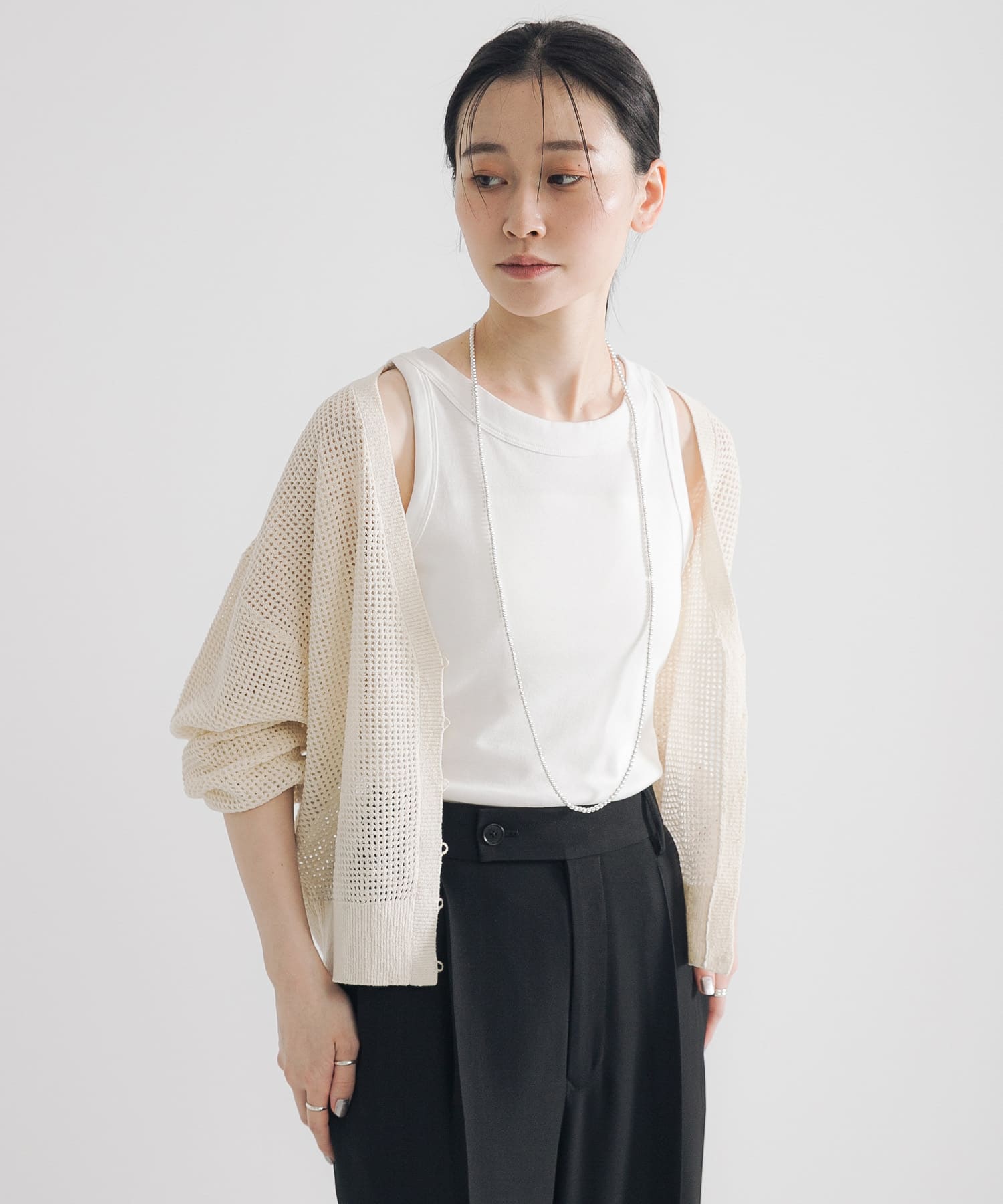 ブークレメッシュニットカーディガン