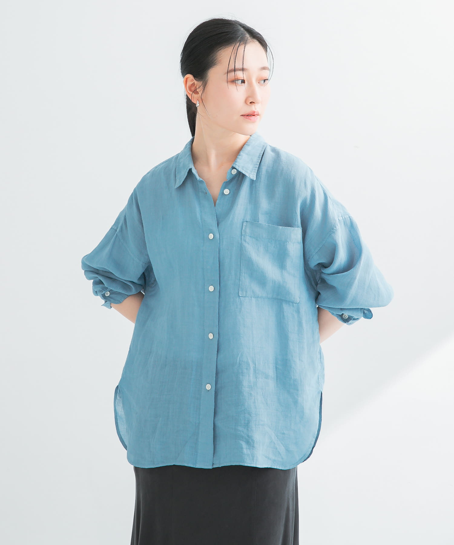 ガーメントダイラミーオーバーシャツ