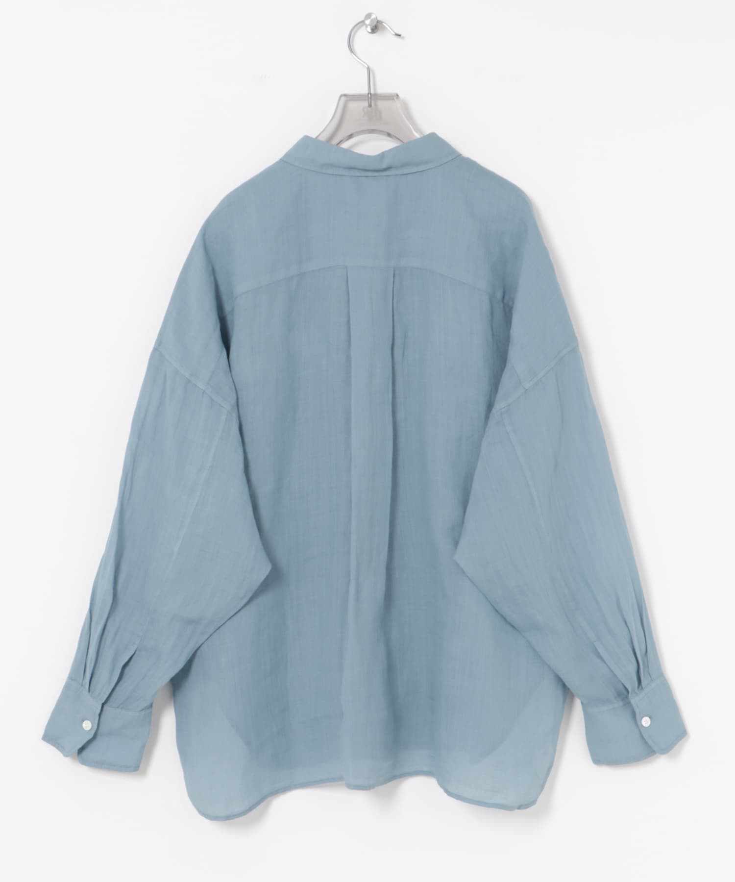 ガーメントダイラミーオーバーシャツ BLUE FREE
