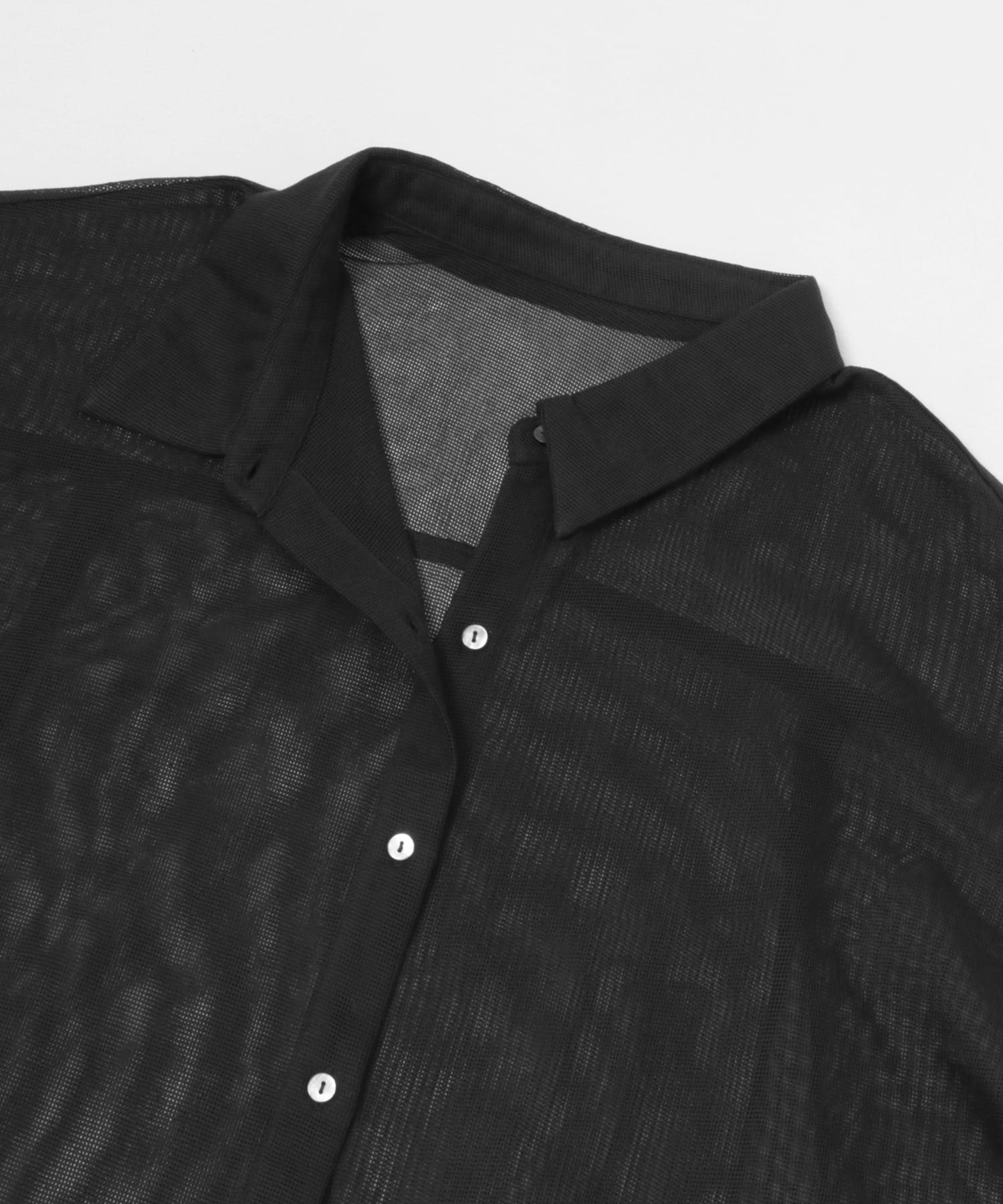 コットンカラミシアーオーバーシャツ BLACK FREE