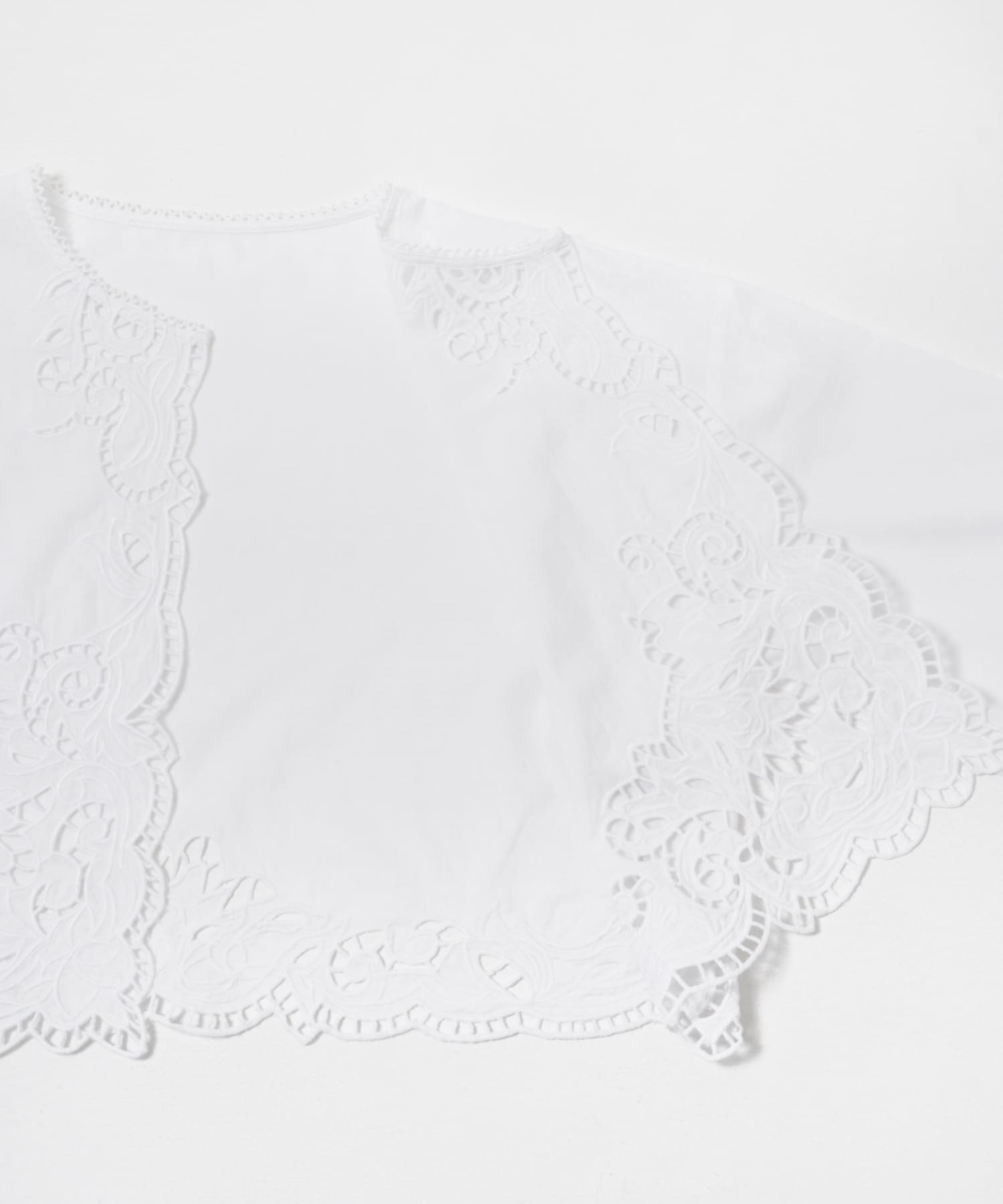 カットワークレース刺繍ブラウス OFF FREE