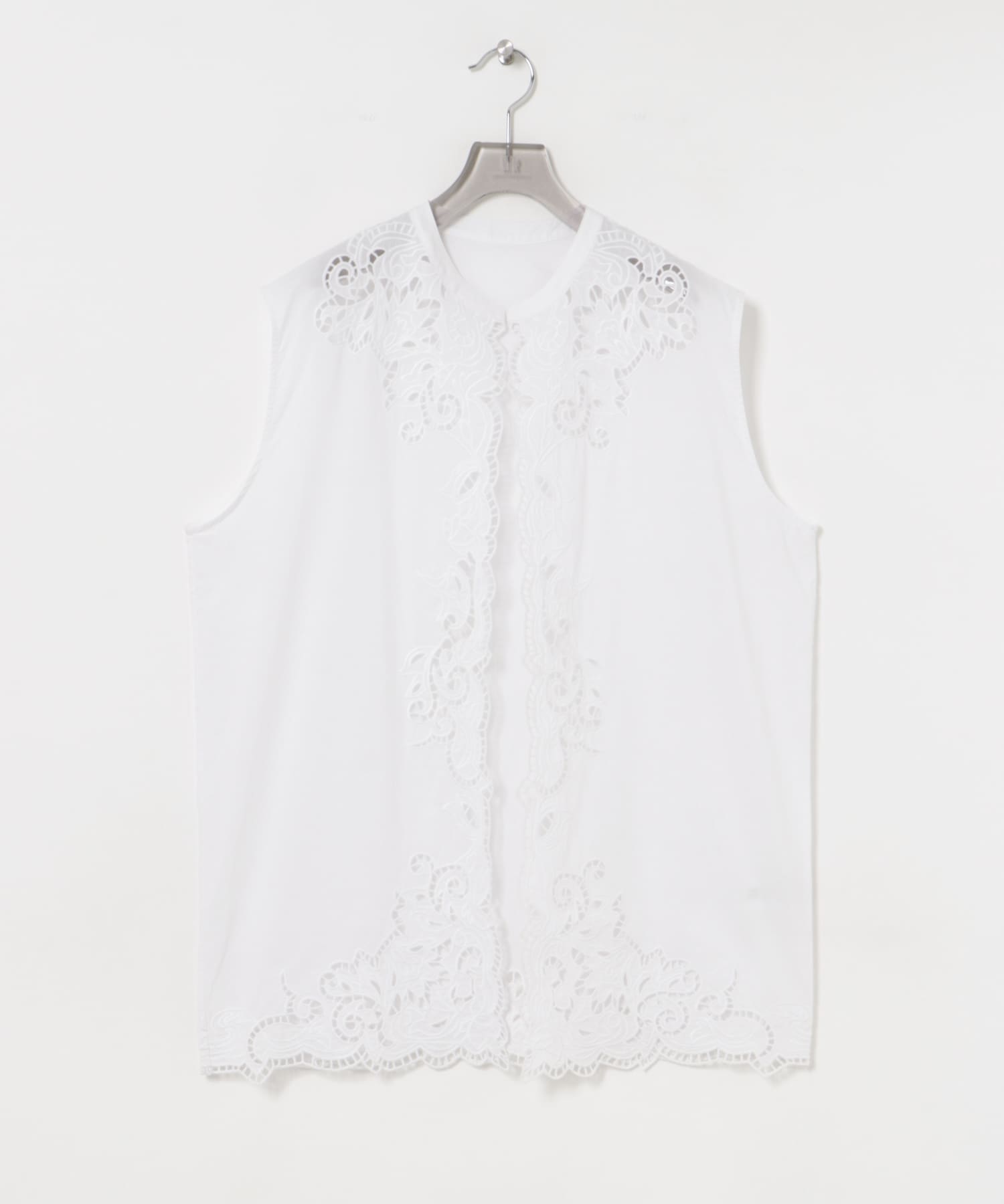 カットワークレース刺繍ジレ OFF FREE