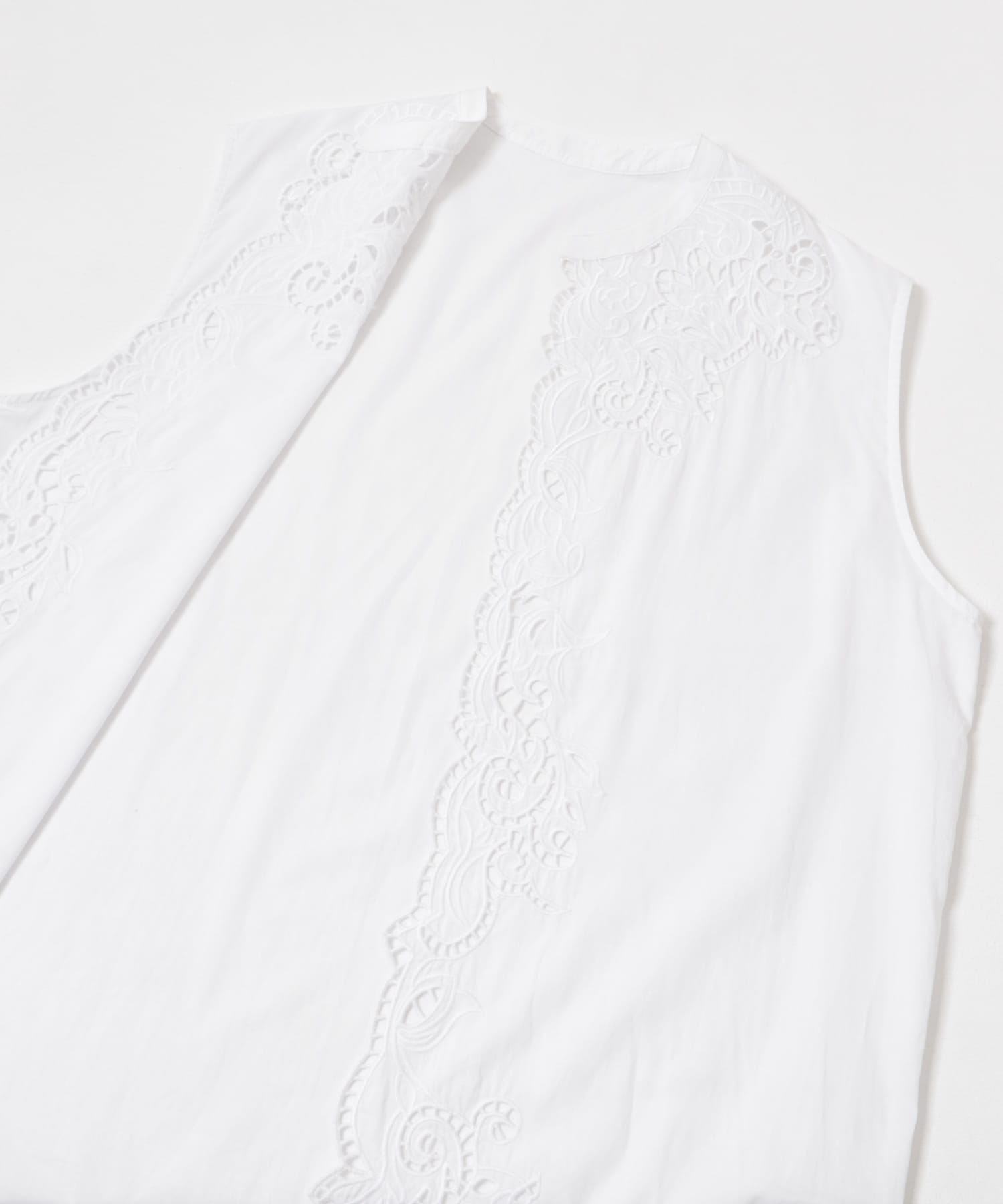 カットワークレース刺繍ジレ OFF FREE