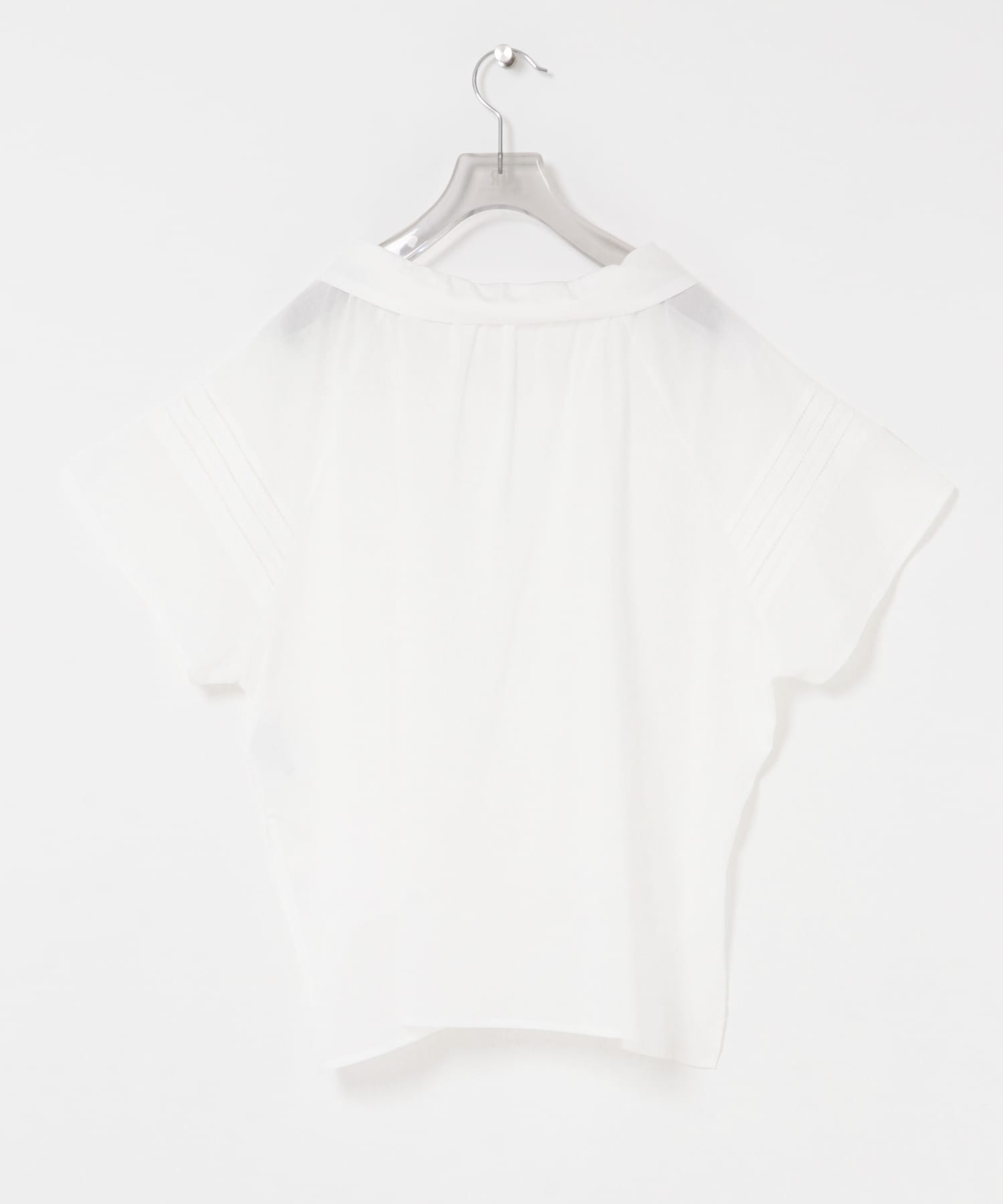 ハーフスリーブフリルカラーブラウス OFF FREE