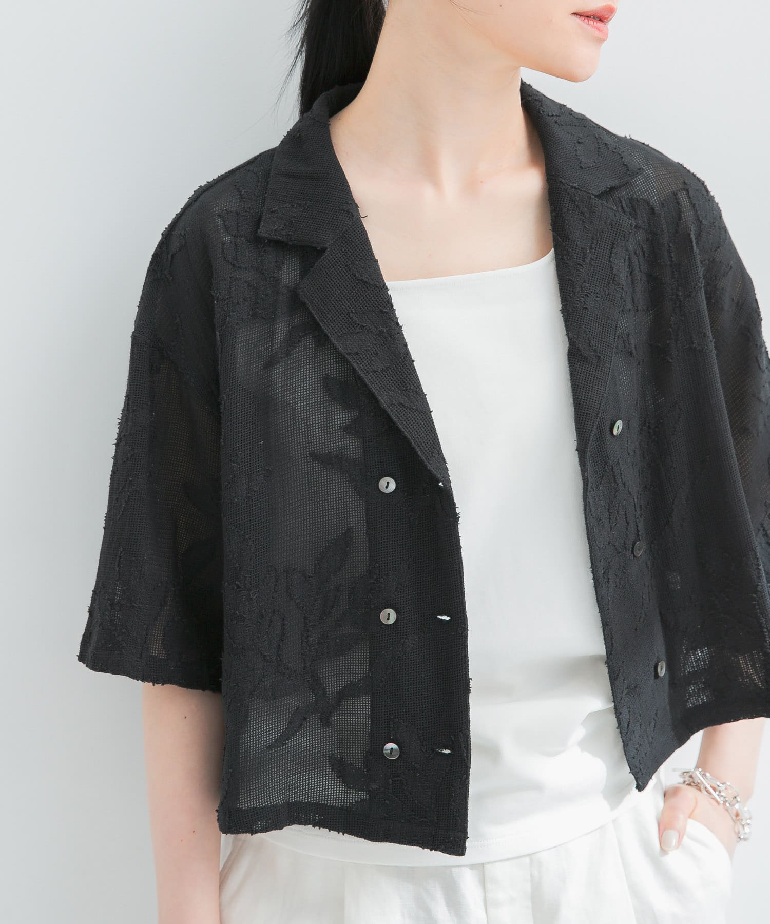 カラミジャガードショートシャツ