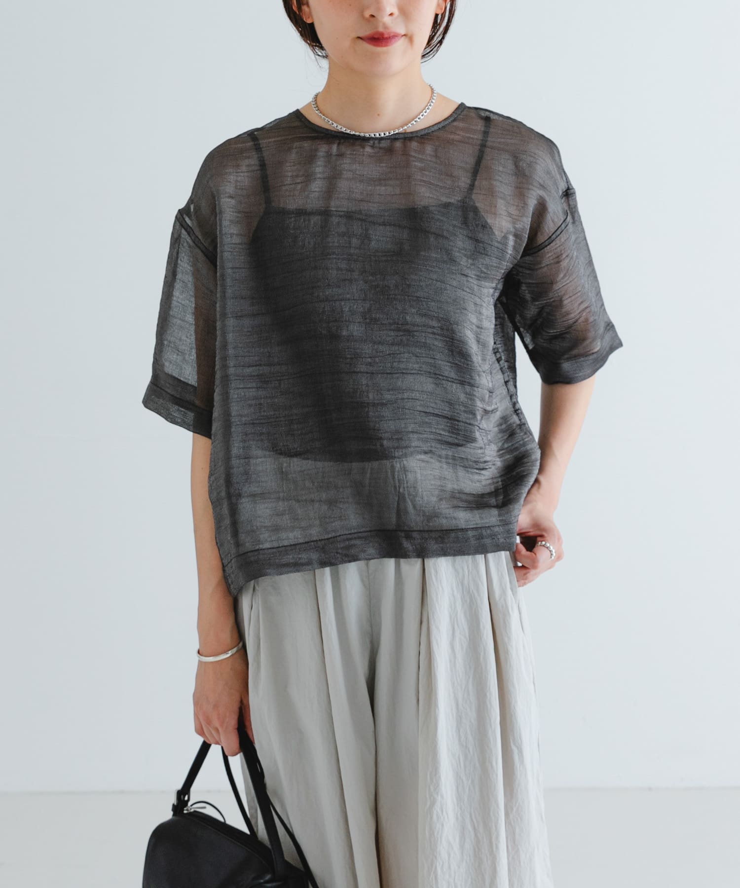 シルクブレンドシアーブラウス