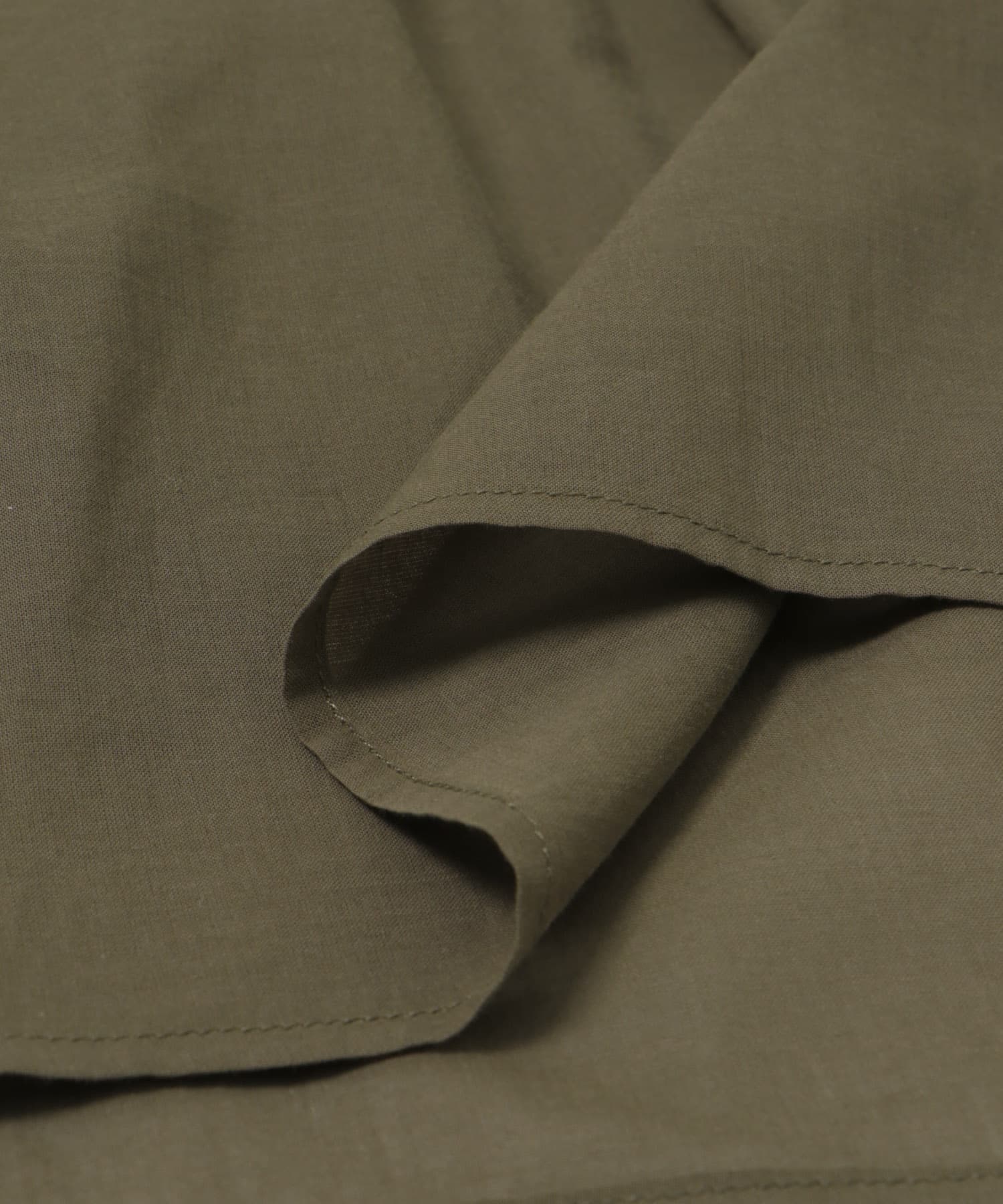 コットンボイルシャーリングブラウス KHAKI FREE
