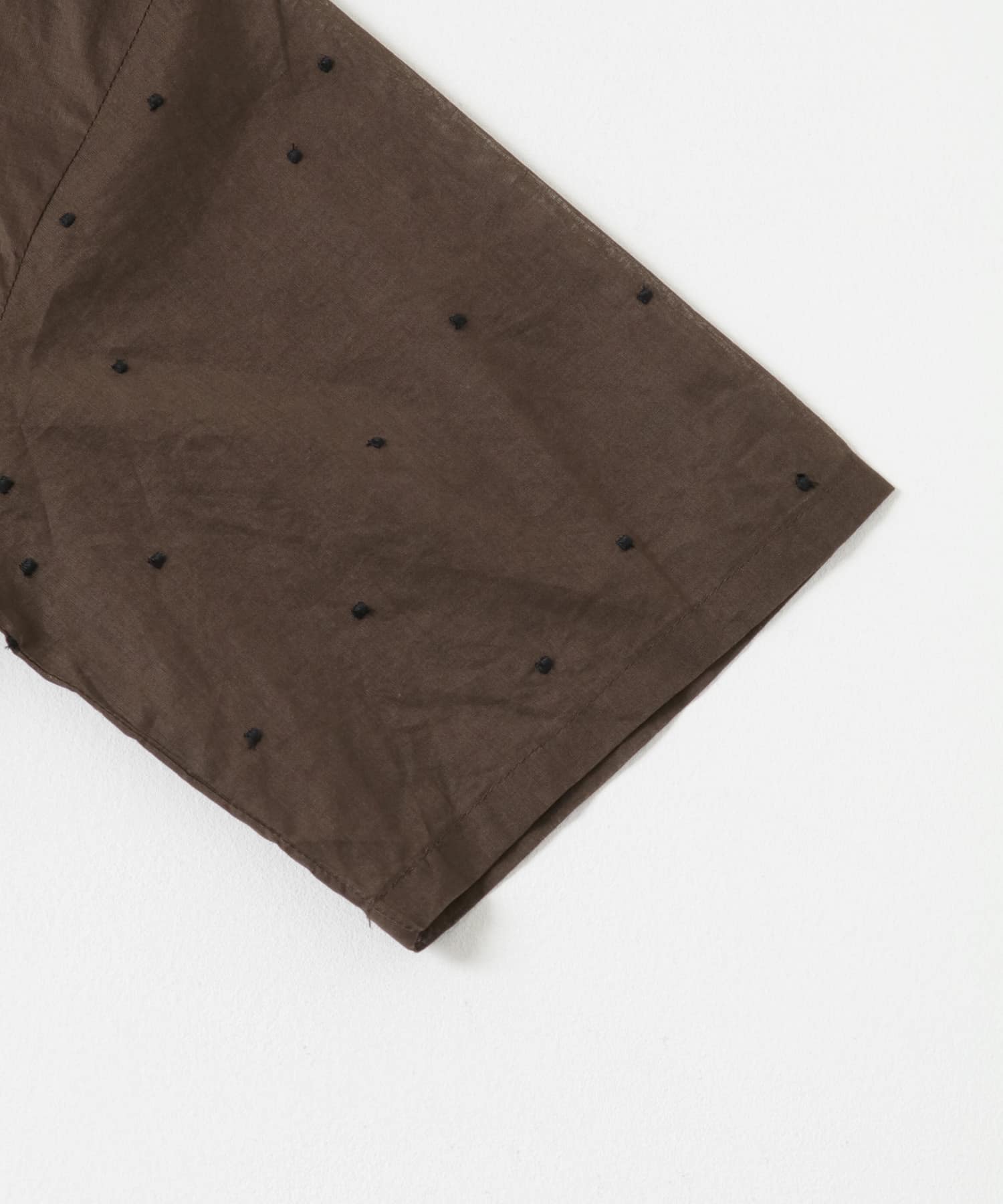 new basic　オーガンジードットオープンカラーシャツ BROWN FREE