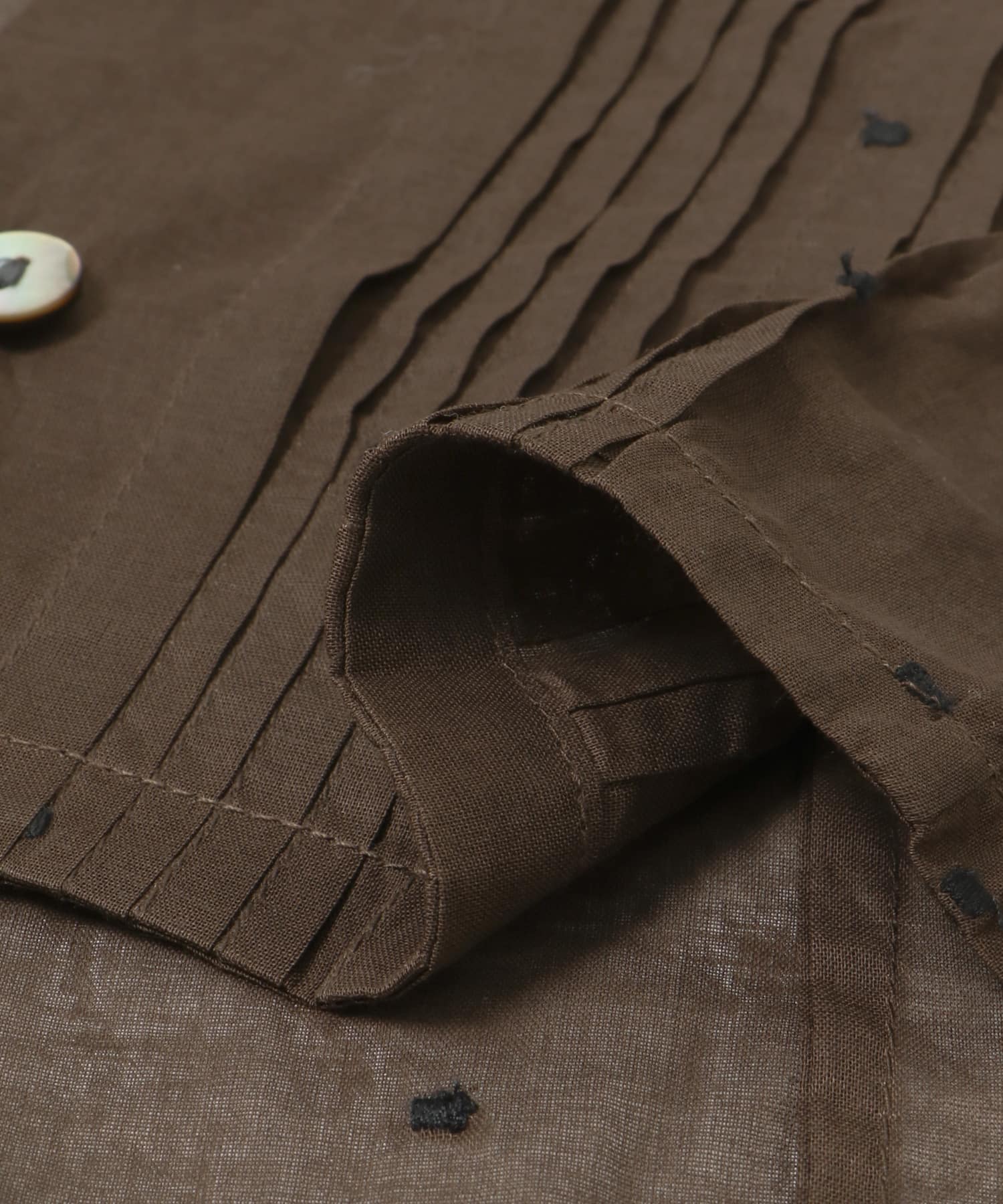 new basic　オーガンジードットピンタックベスト BROWN FREE