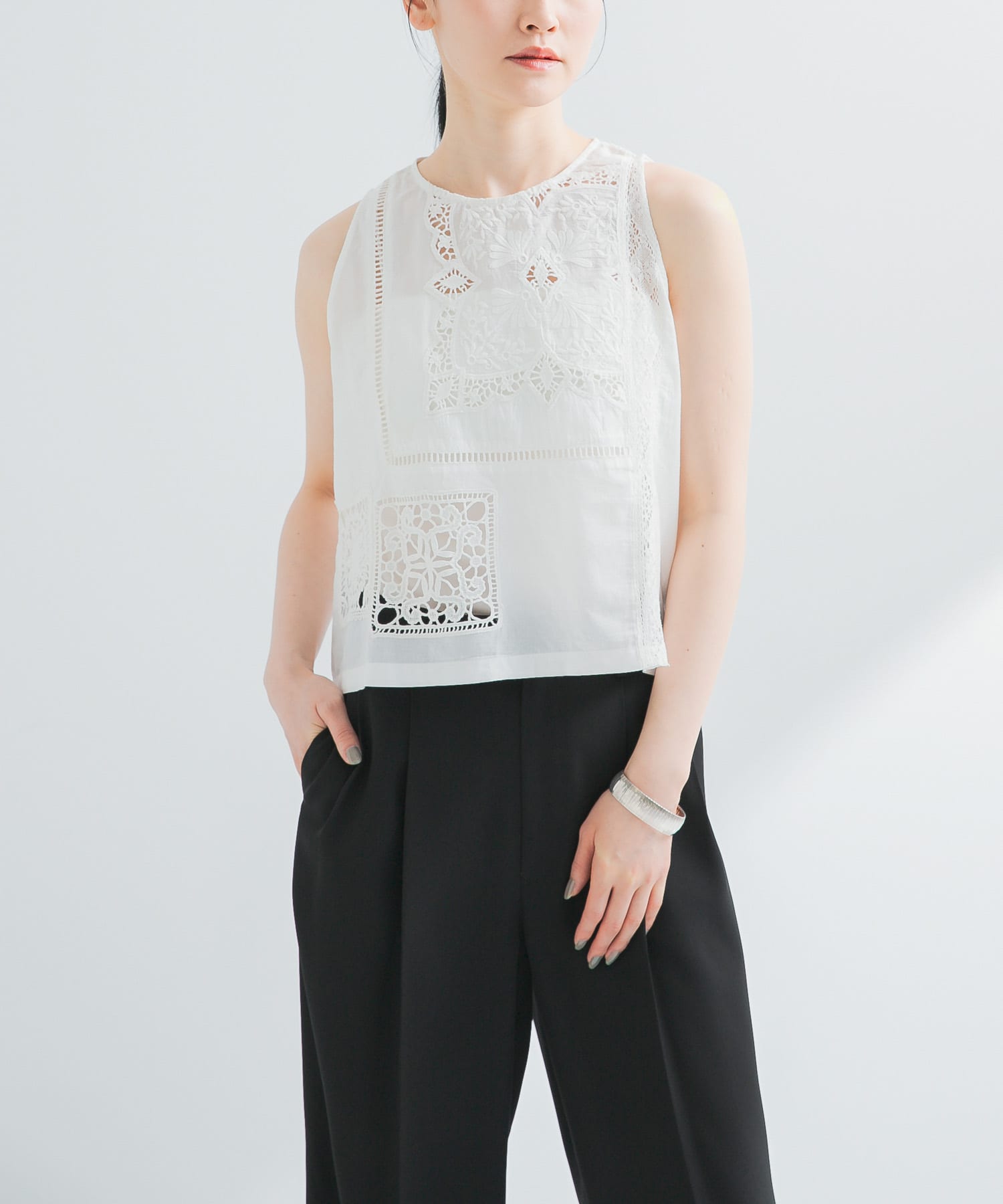 パッチワークレーストップス