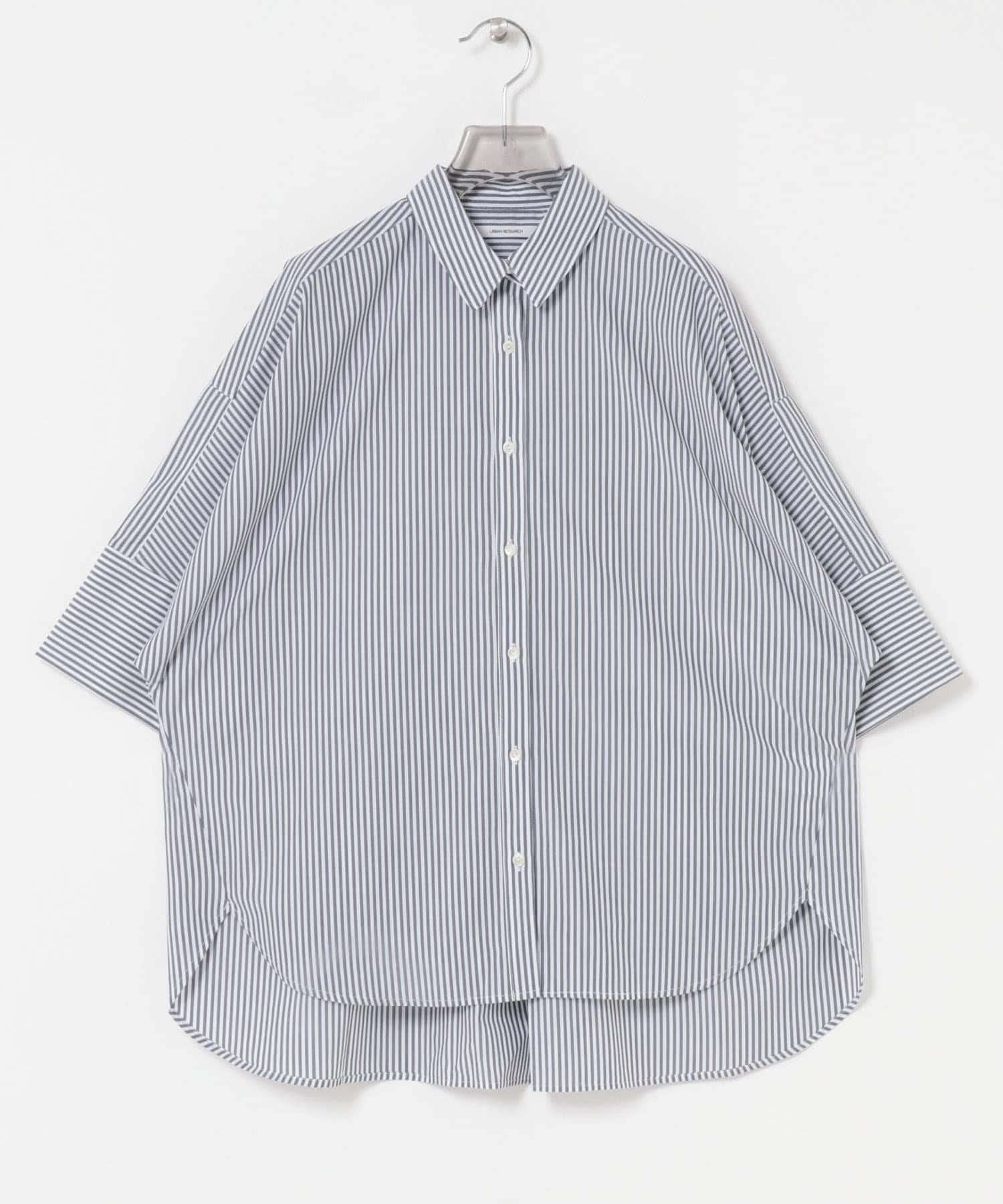 ハーフスリーブシャツ NAVYSTRIPE FREE