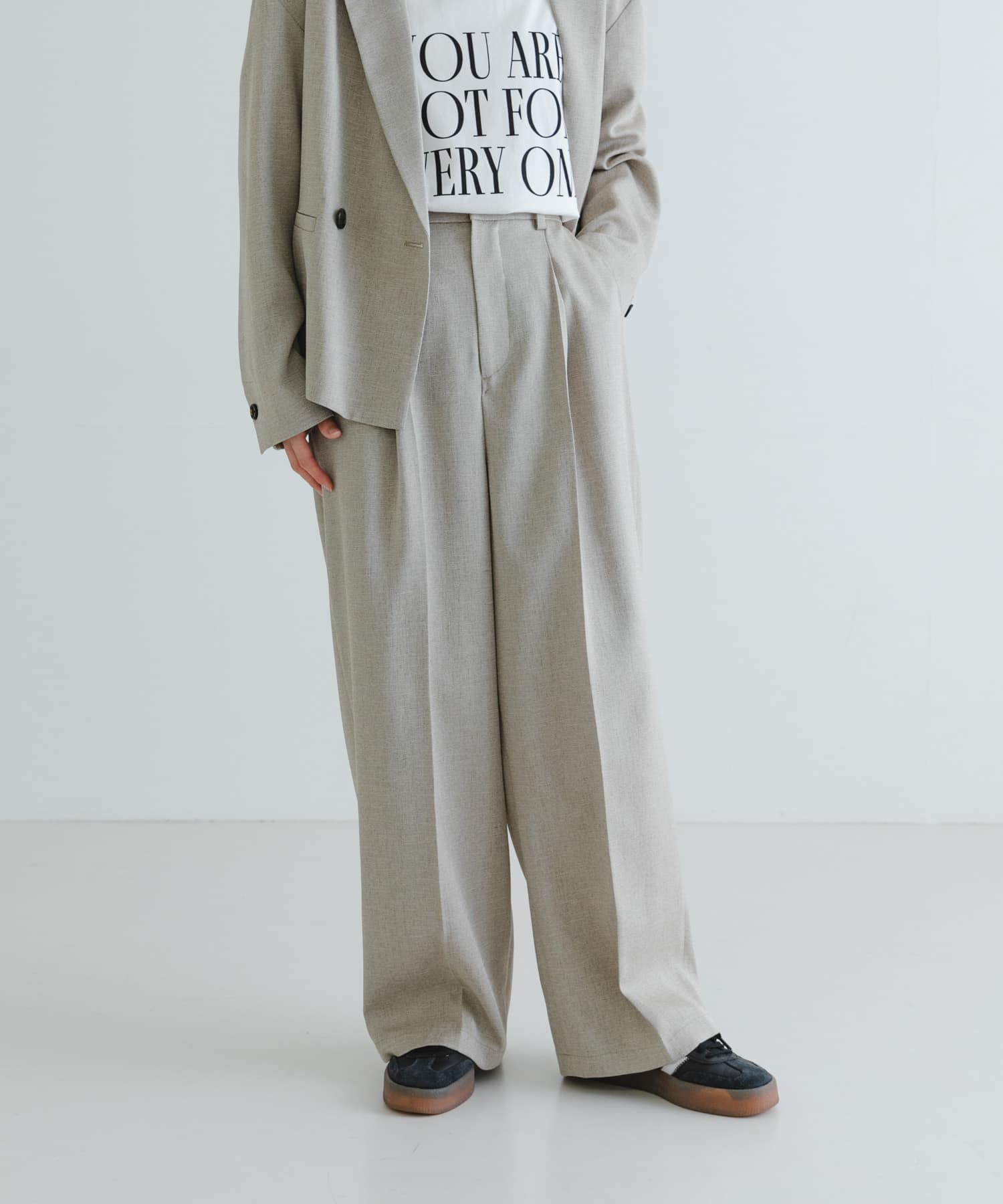 『UVカット/吸水速乾/イージーケア』『UR TECH DRYLUXE』ツイードワイドパンツ