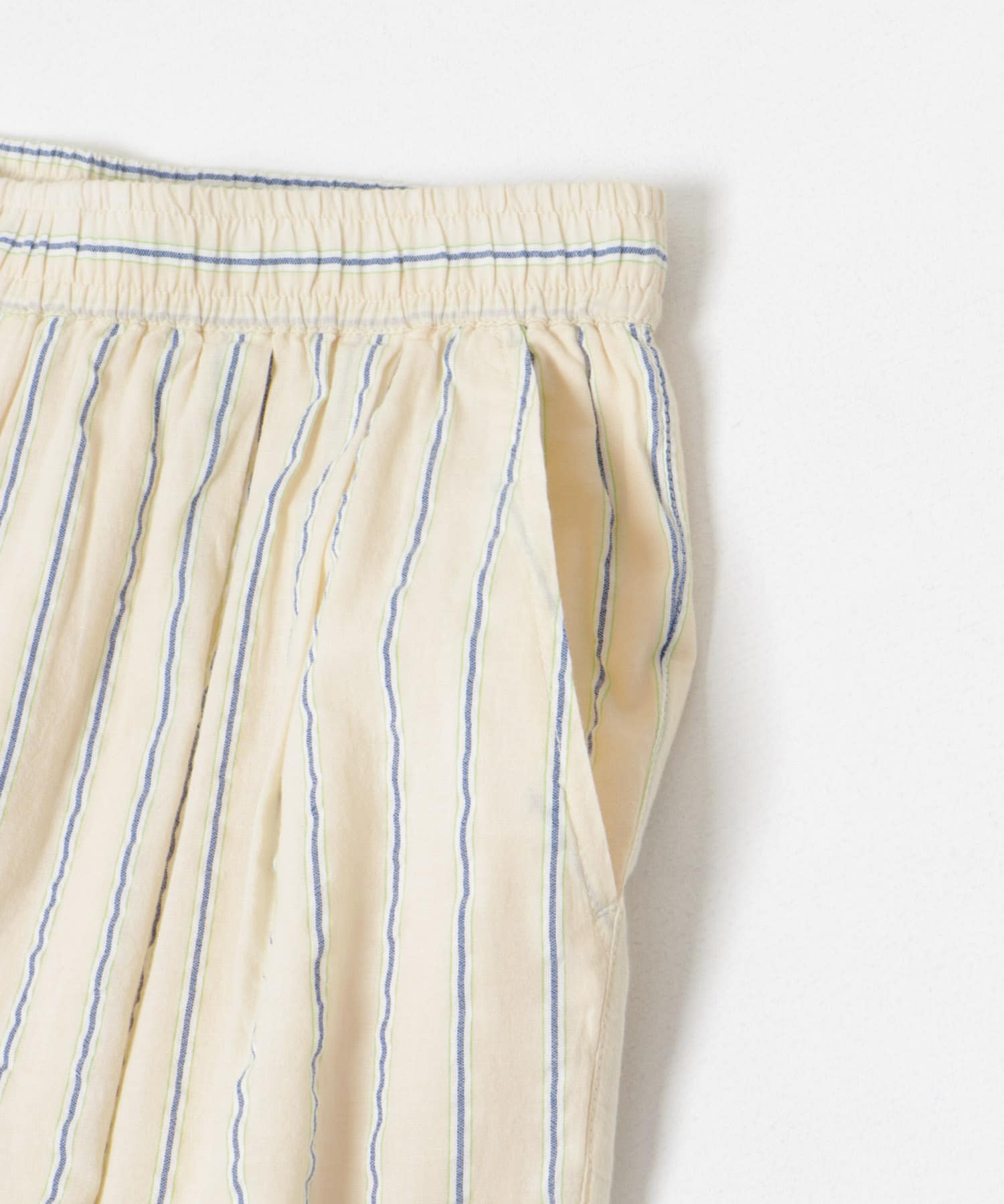 new basic　インドコットンサッカーストライプパンツ L.BEIGE FREE