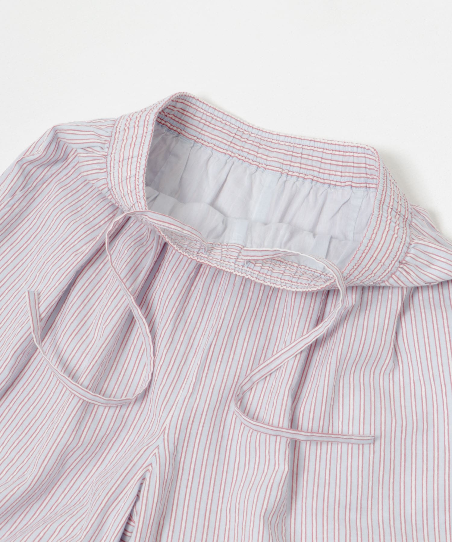 new basic　インドコットンサッカーストライプパンツ RED FREE