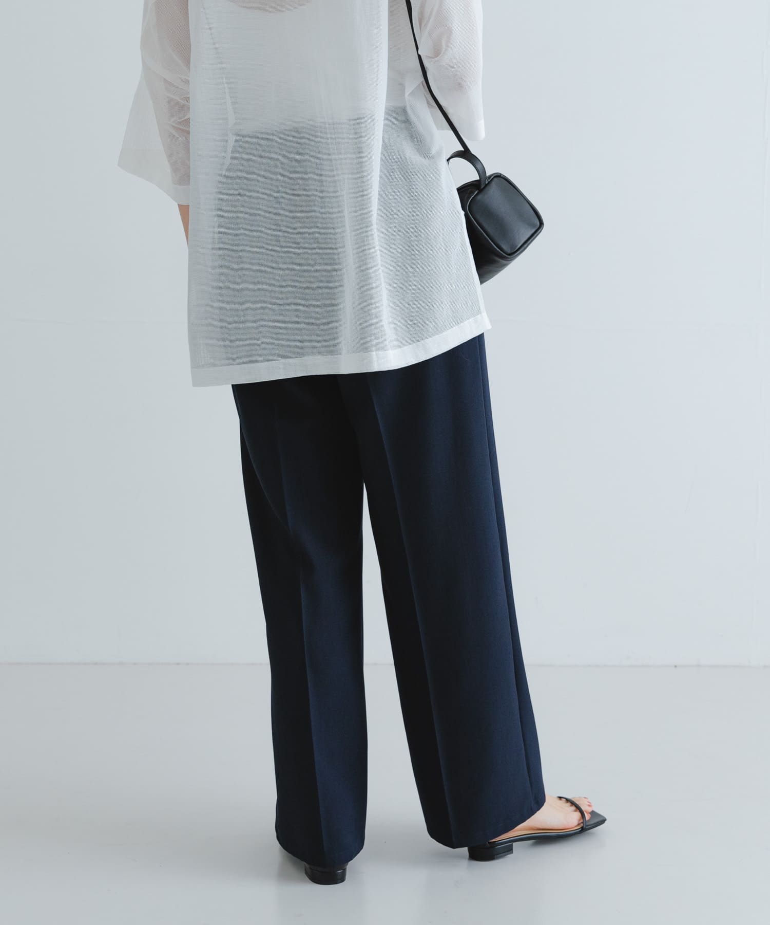 『3サイズ展開』『イージーケア』ストレッチタックスラックス NAVY 34