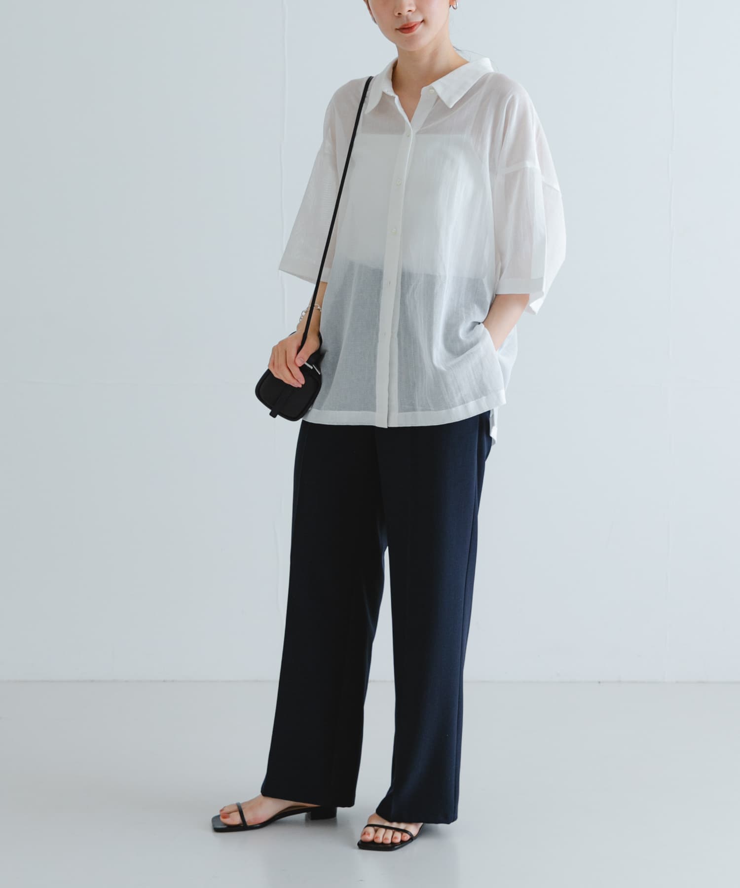 『3サイズ展開』『イージーケア』ストレッチタックスラックス NAVY 34