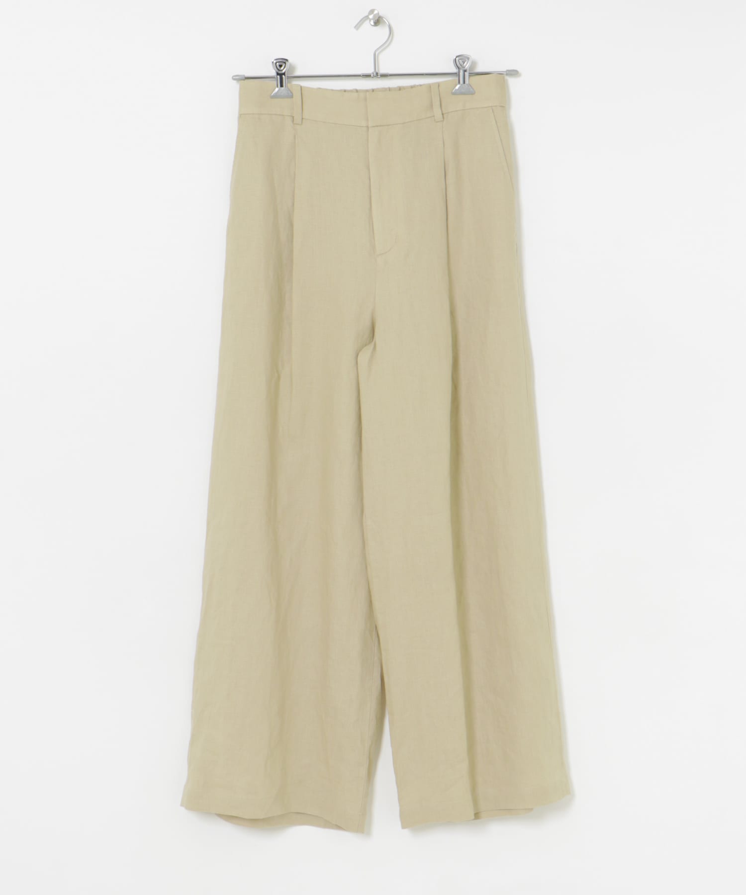 『3サイズ展開』new basic　リネンイージーワイドスラックス L.BEIGE 36