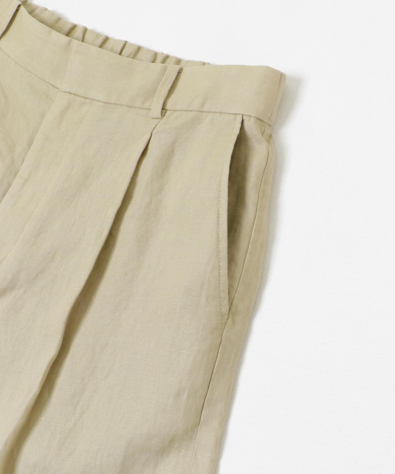 『3サイズ展開』new basic　リネンイージーワイドスラックス L.BEIGE 36