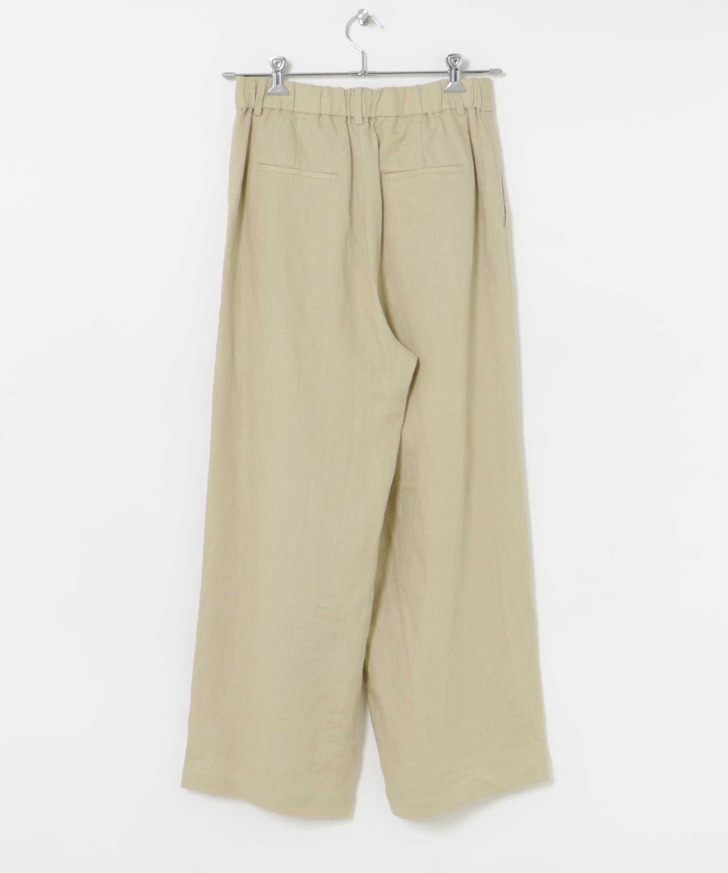 『3サイズ展開』new basic　リネンイージーワイドスラックス L.BEIGE 36