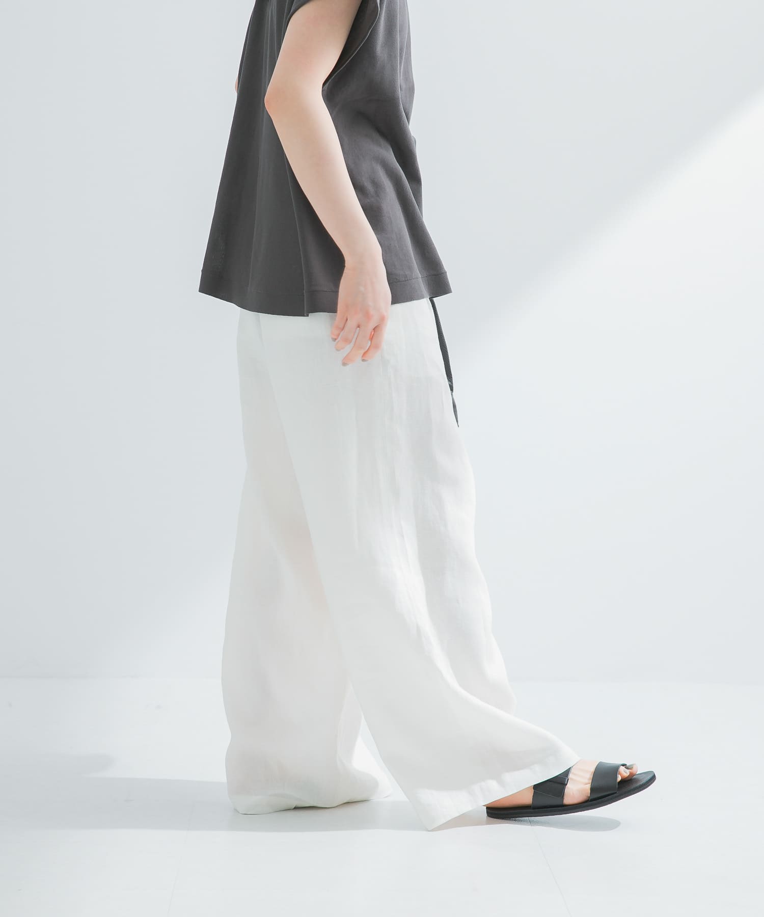 『3サイズ展開』new basic　リネンイージーワイドスラックス