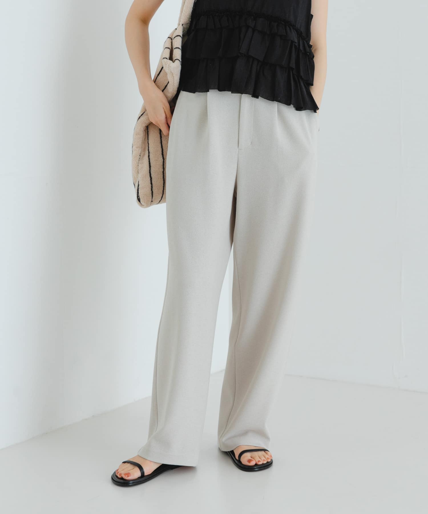 『3サイズ展開』『MADE IN JAPAN』カットジョーゼットイージースラックス