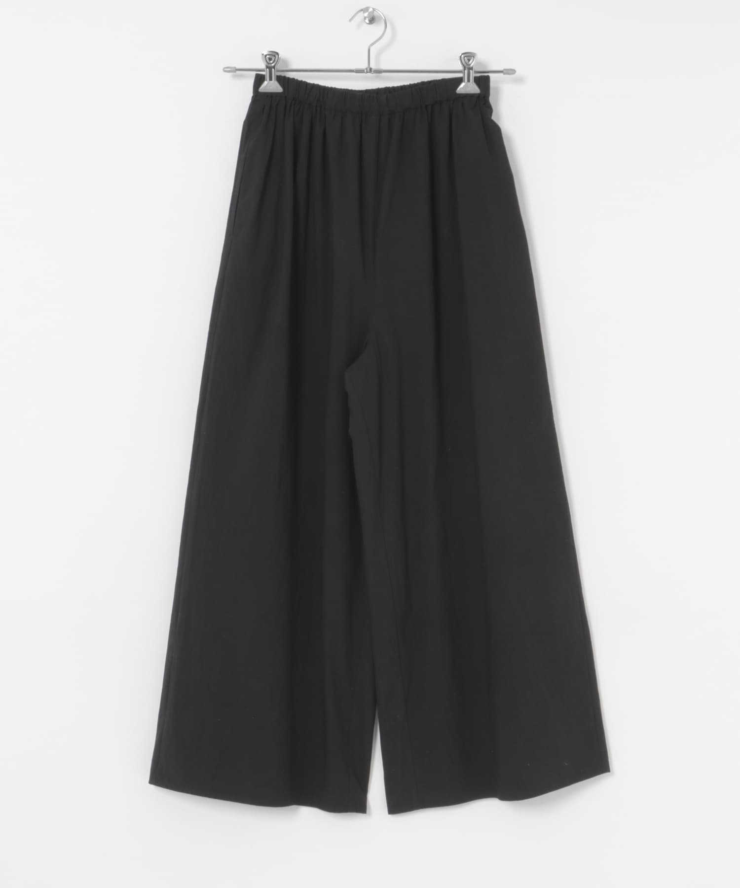 コットンギャザーワイドパンツ BLACK FREE