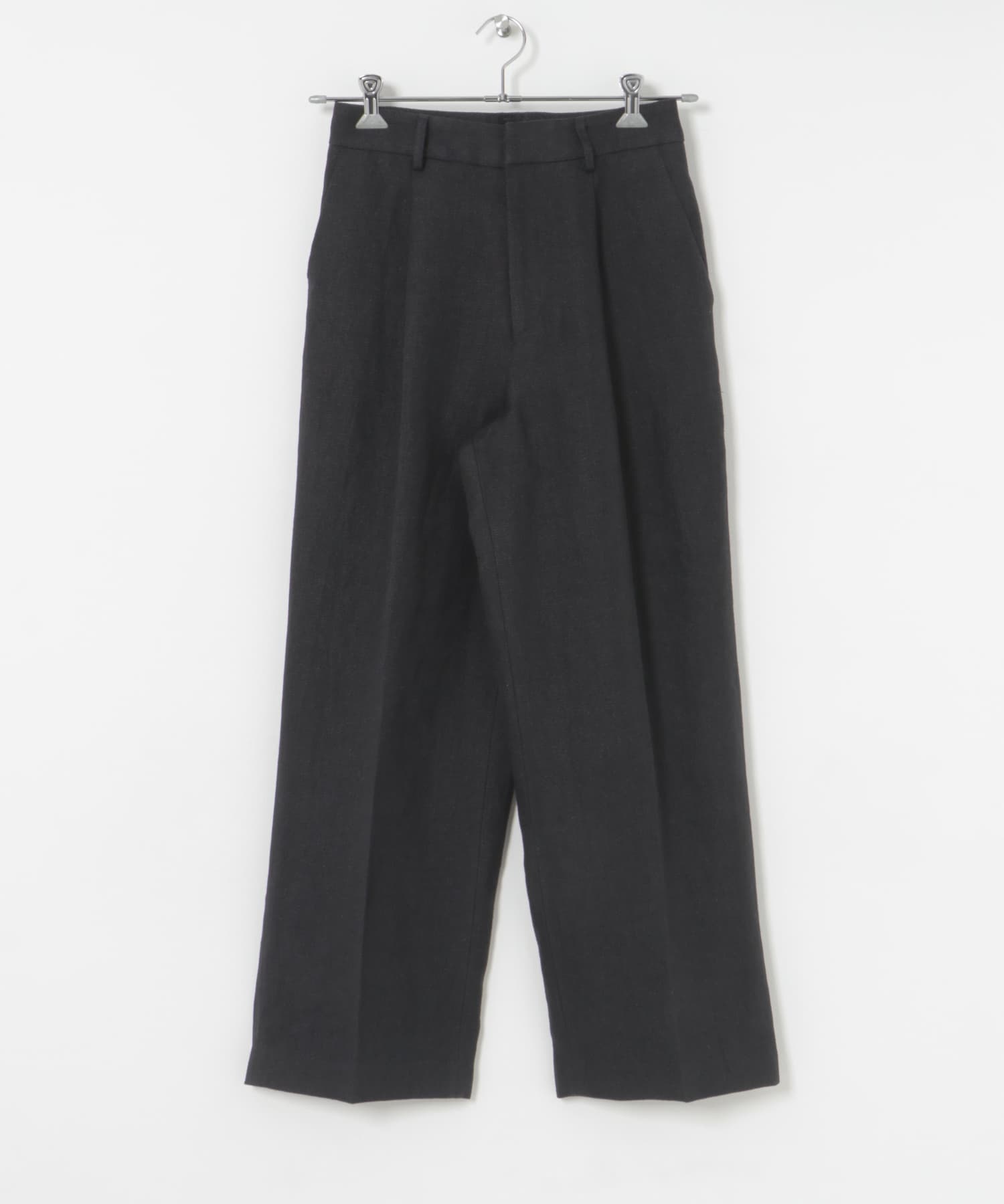 『3サイズ展開』new basic　リネンハイウエストパンツ NAVY 36