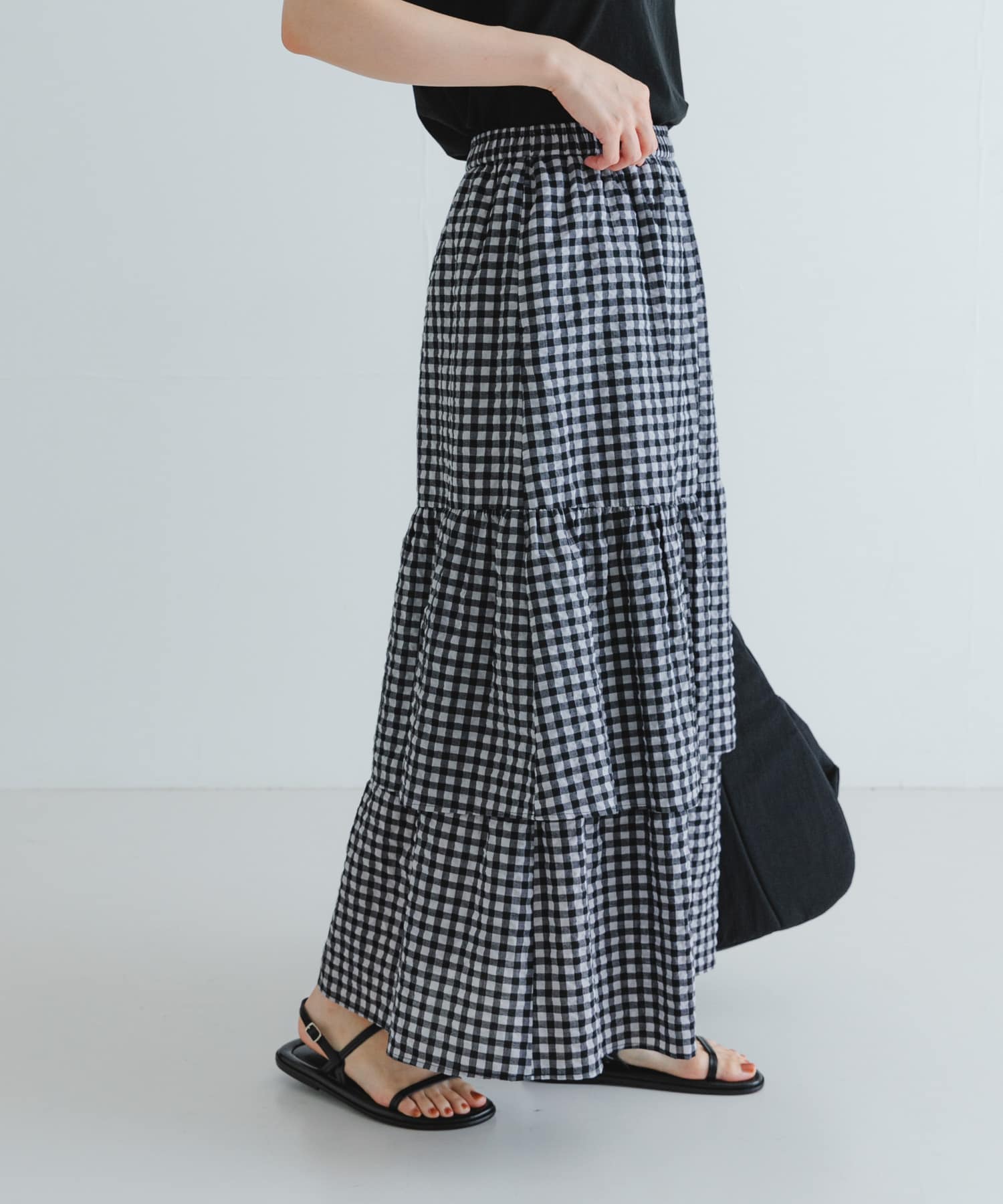 サッカーティアードロングスカート