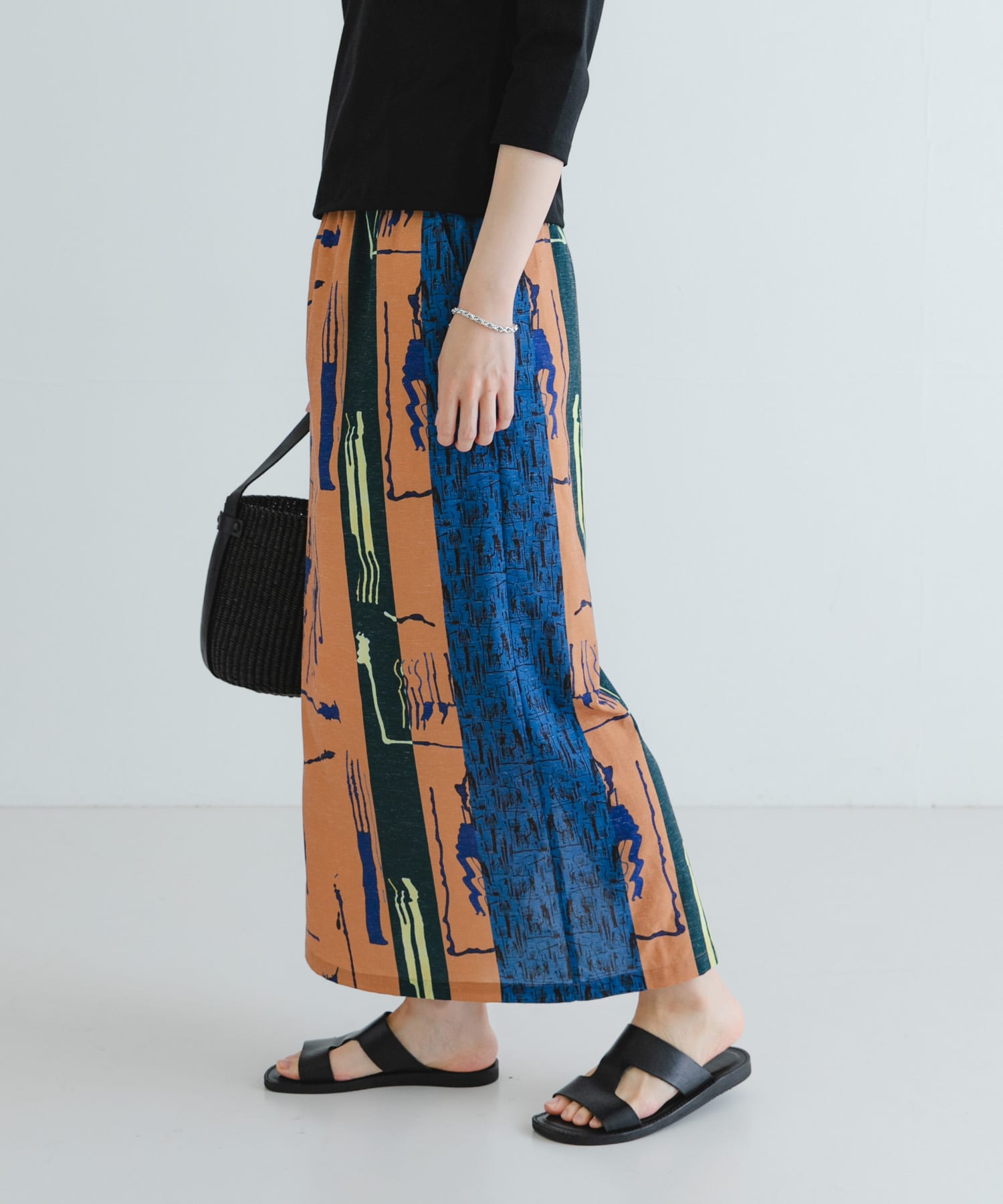 『2サイズ展開』アートプリントストレートスカート