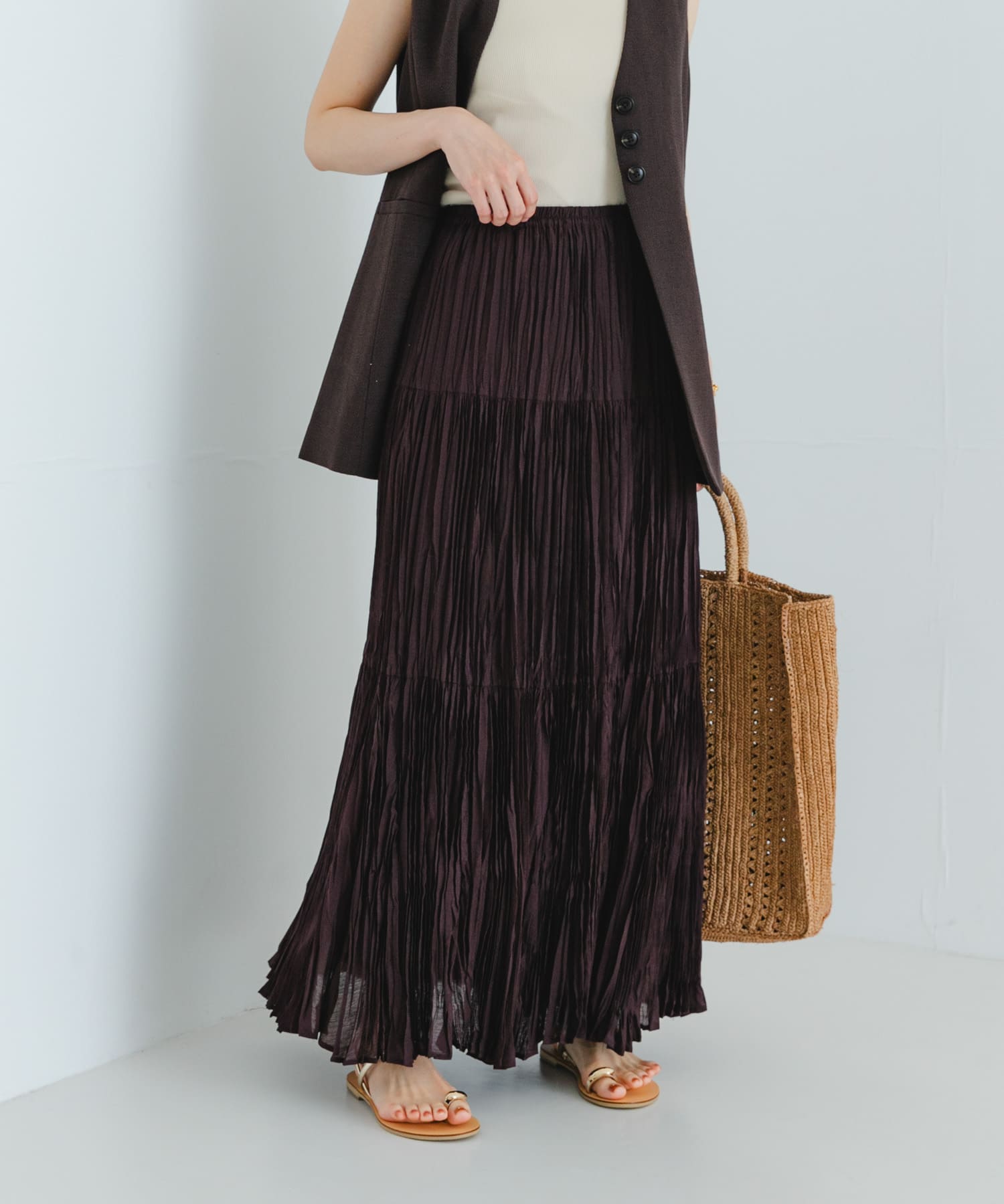 ワッシャープリーツイージースカート