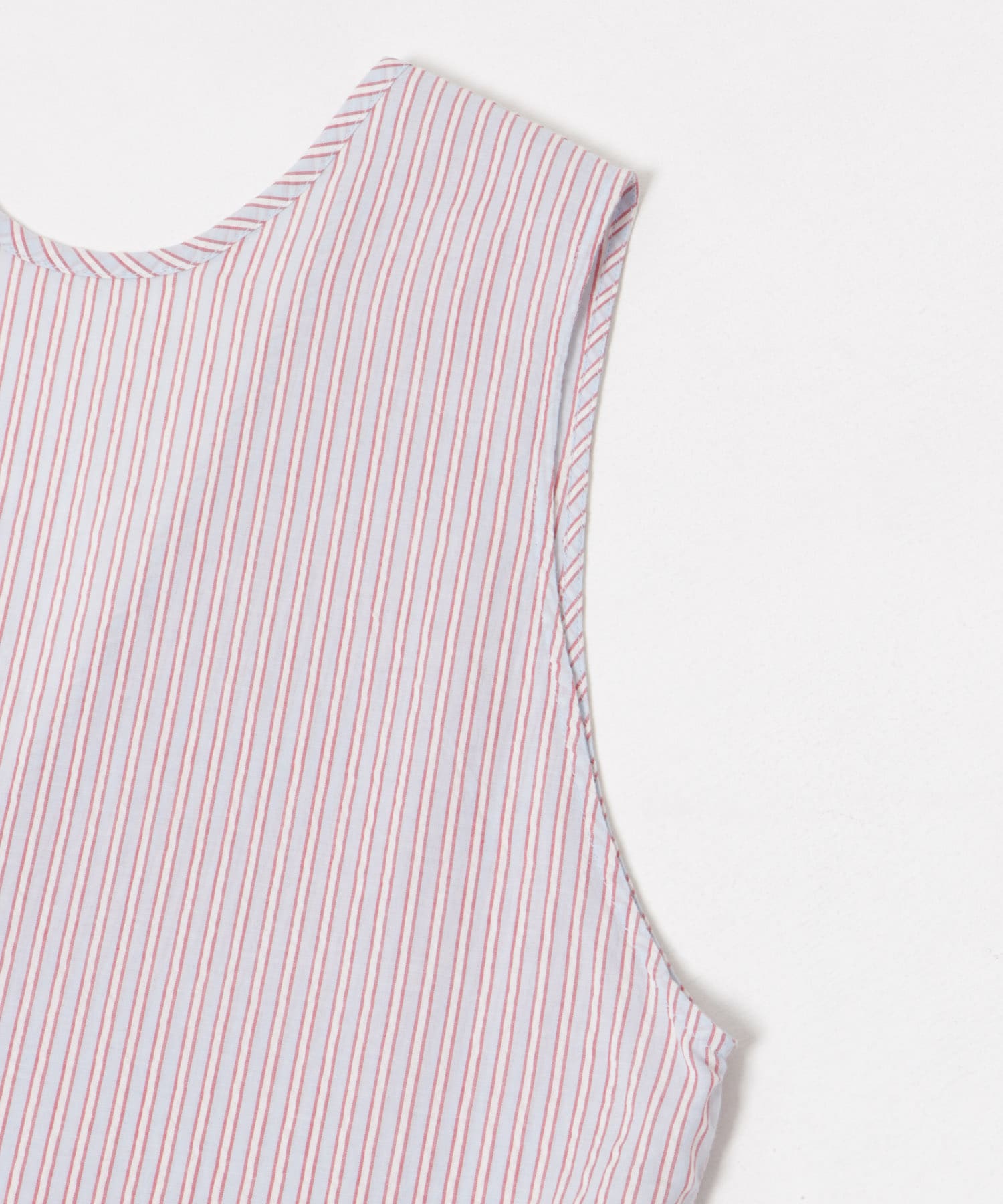 new basic　インドコットンサッカーストライプワンピース RED FREE