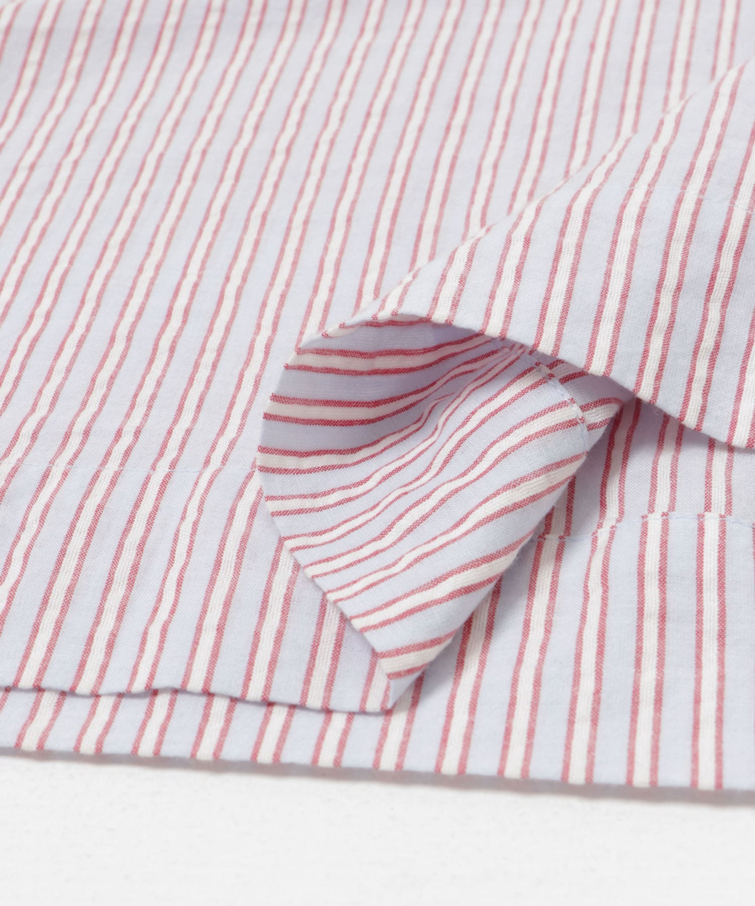 new basic　インドコットンサッカーストライプワンピース RED FREE