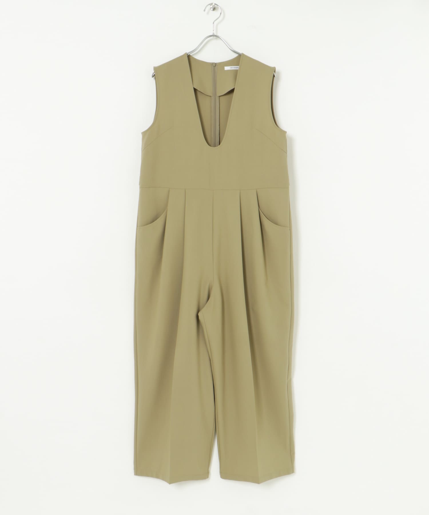 Uネックタックオールインワン BEIGE FREE