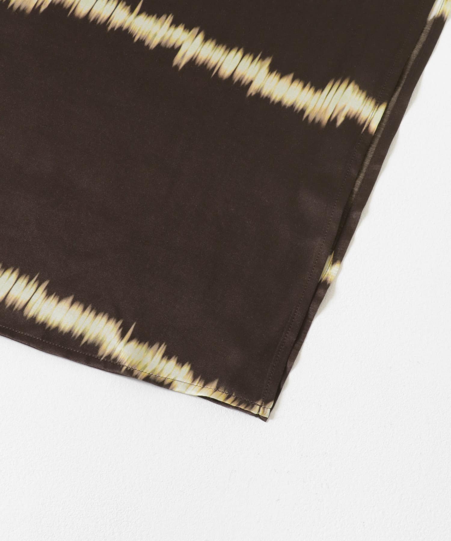 シルクミックスボーダープリントワンピース BROWN FREE