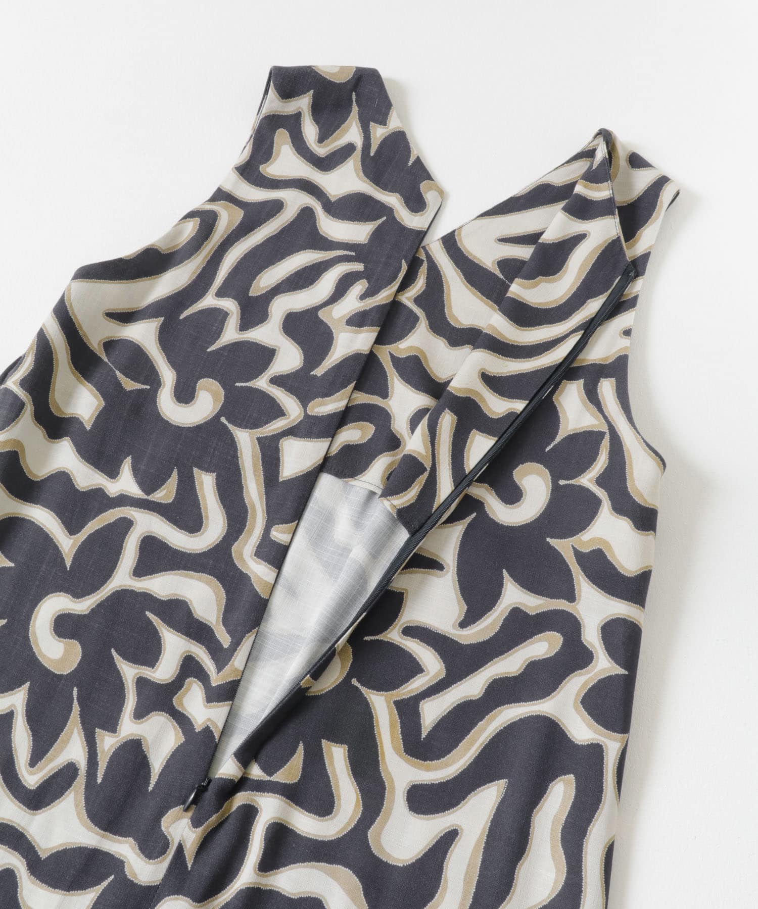 SPRINTEXボタニカルプリントワンピース GRG×NVY FREE