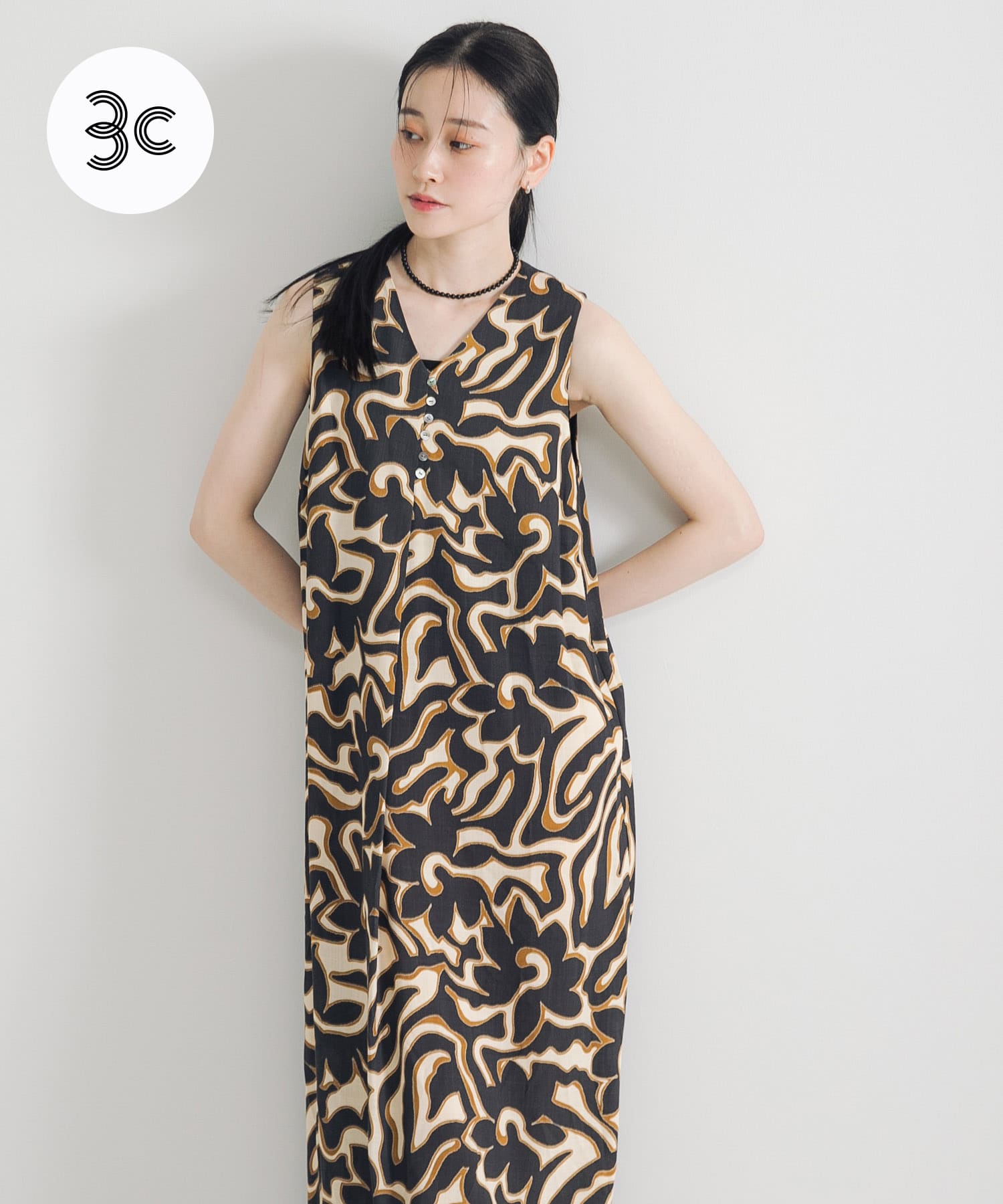 SPRINTEXボタニカルプリントワンピース