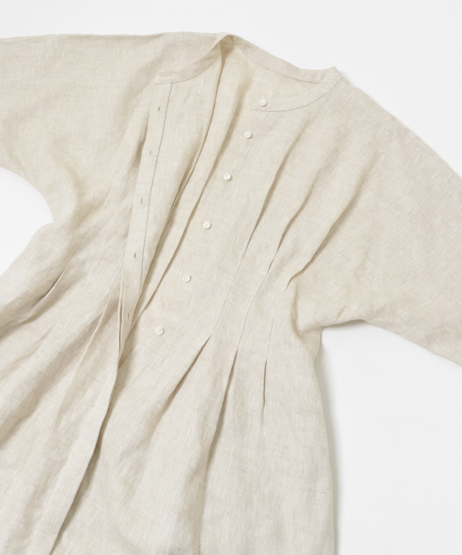 『2サイズ展開』タックデザインリネンワンピース NATURAL 36